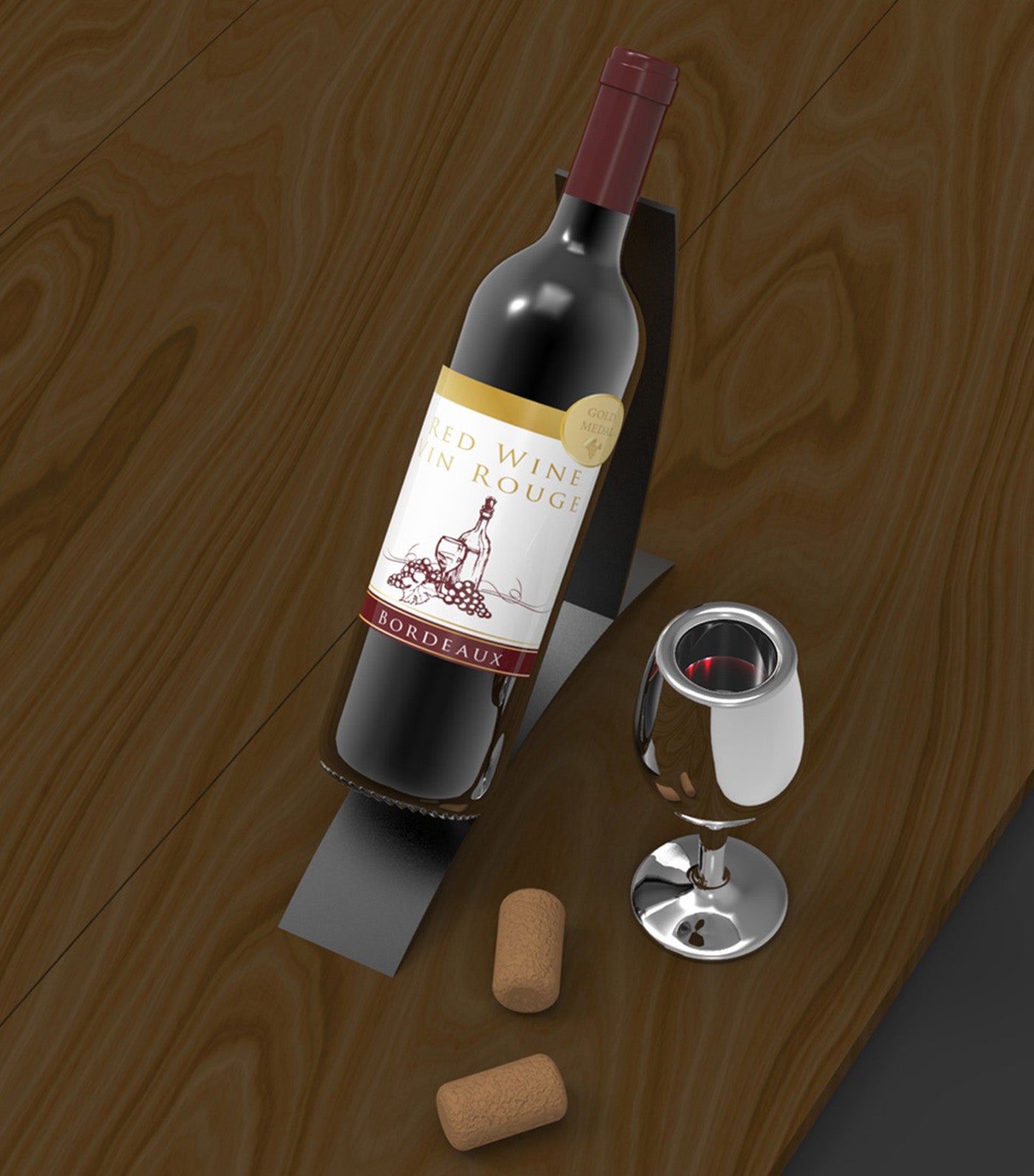 Red Wine Key Ring