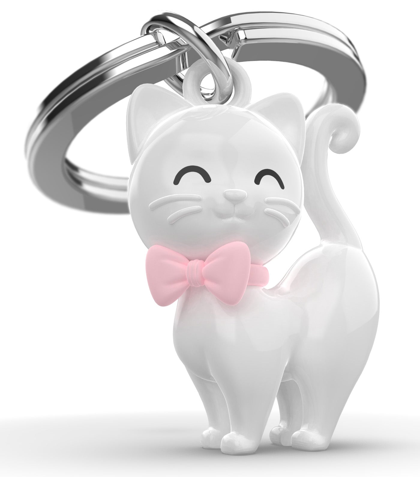 Kitten Cat Keyring White