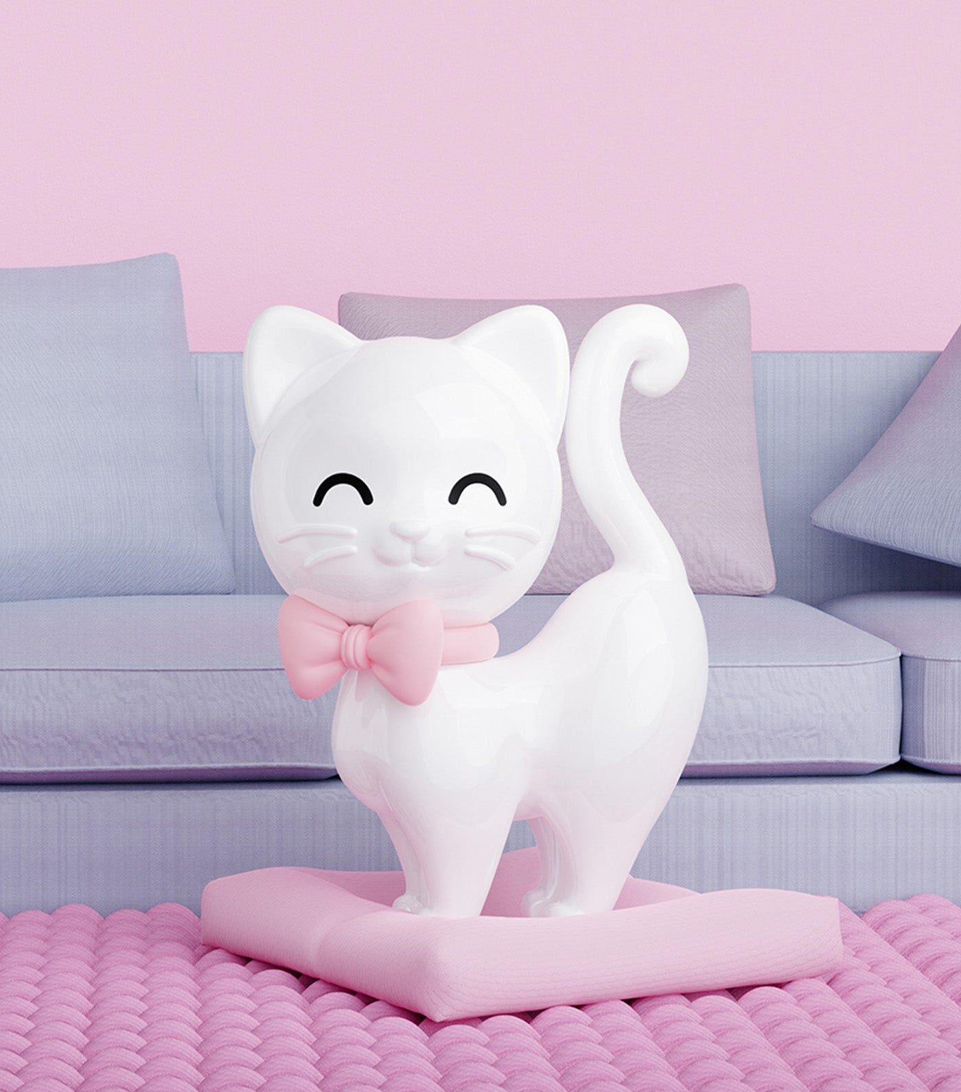Kitten Cat Keyring White