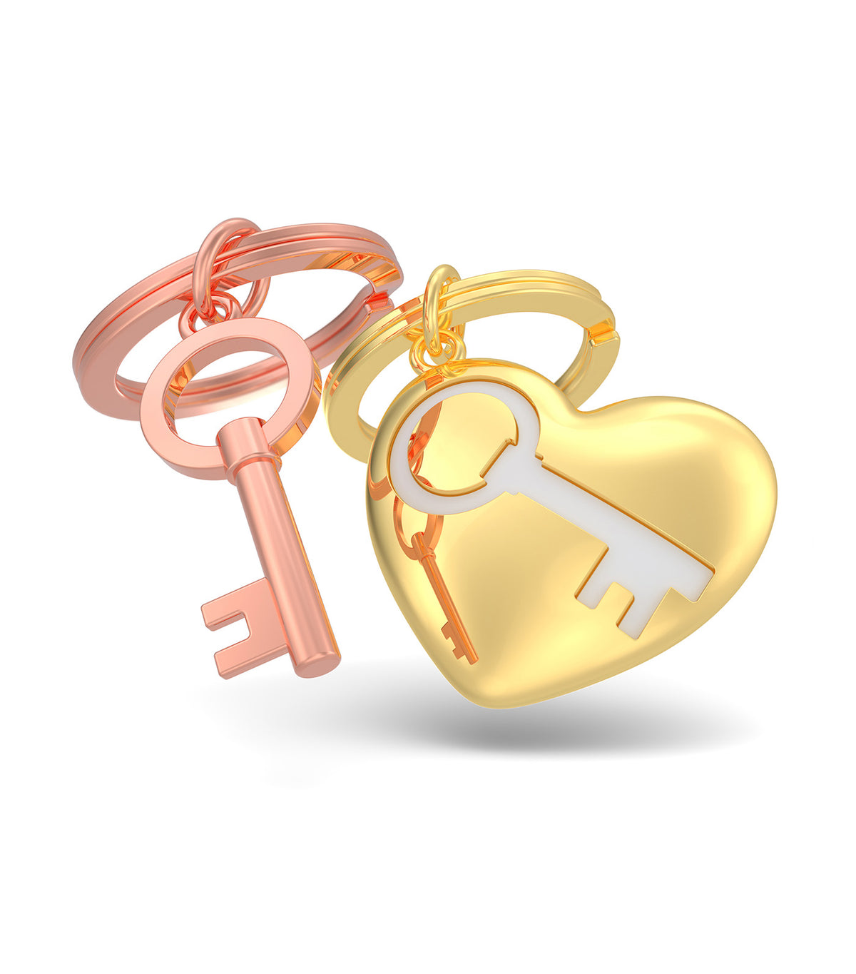 Heart and Key Keyring