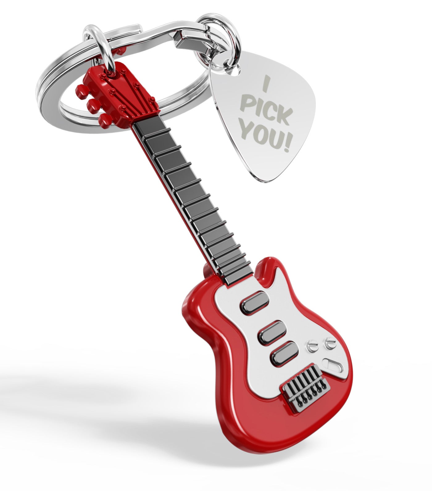 Electric Guitar Keyring Red