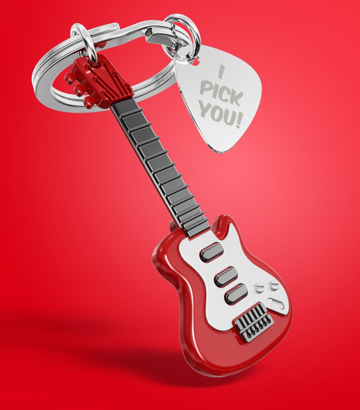 Electric Guitar Keyring Red
