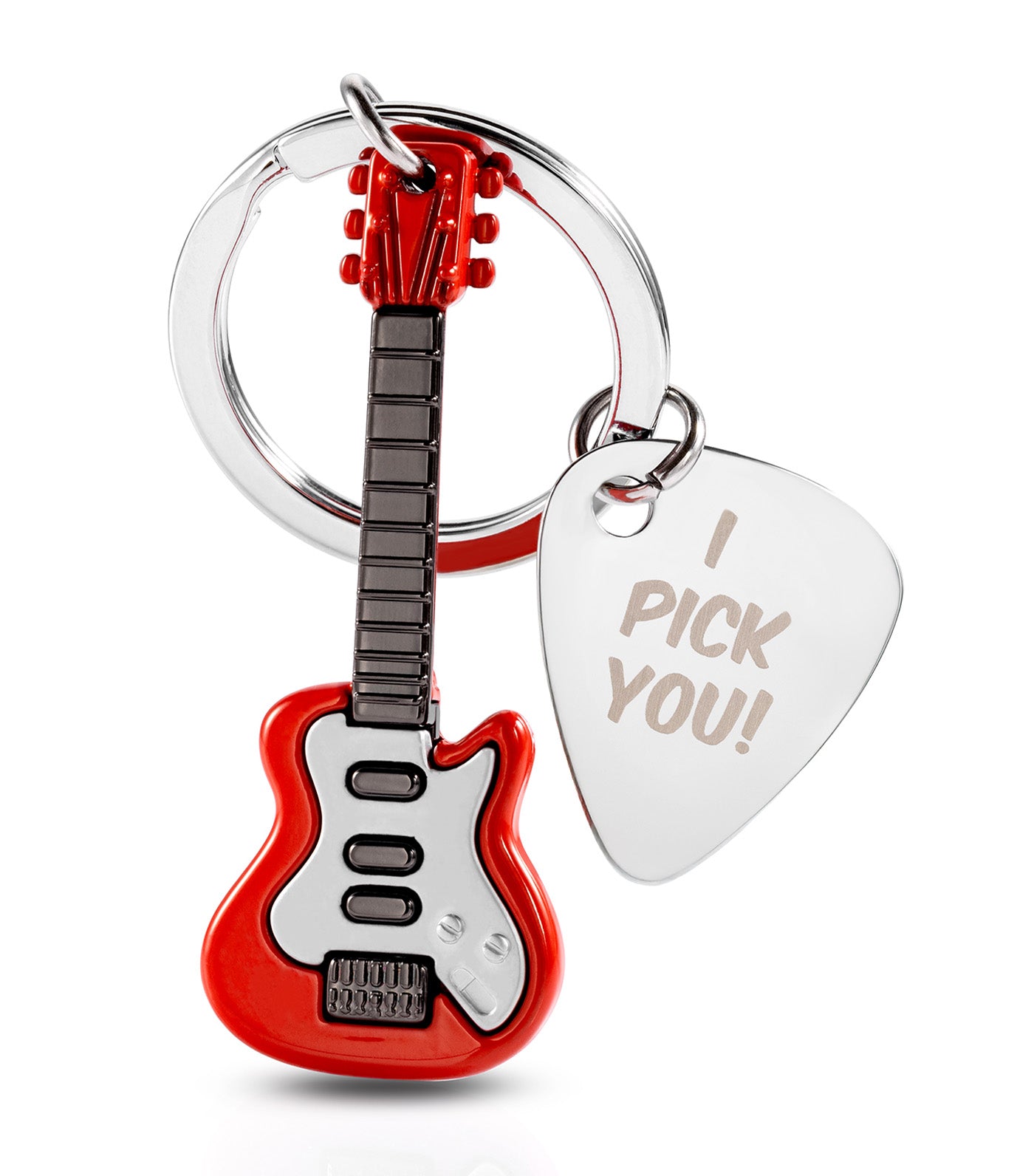 Electric Guitar Keyring Red