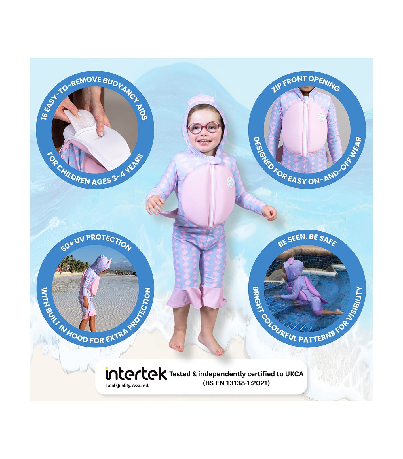 Onesea Mermaid Suit Set Purple/Pink