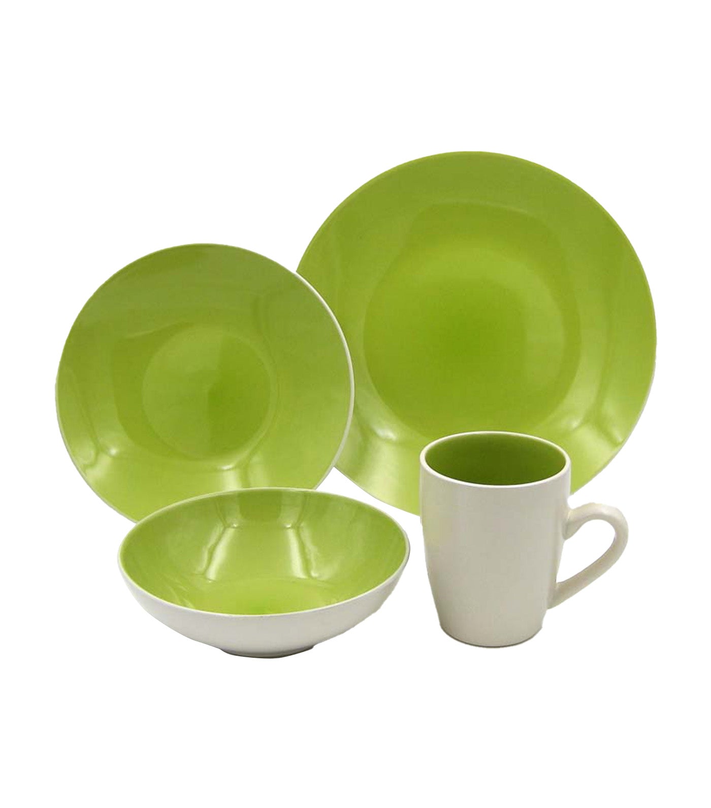 Multiple Choice 16-Piece Stoneware Dinner Set - Luna Lime