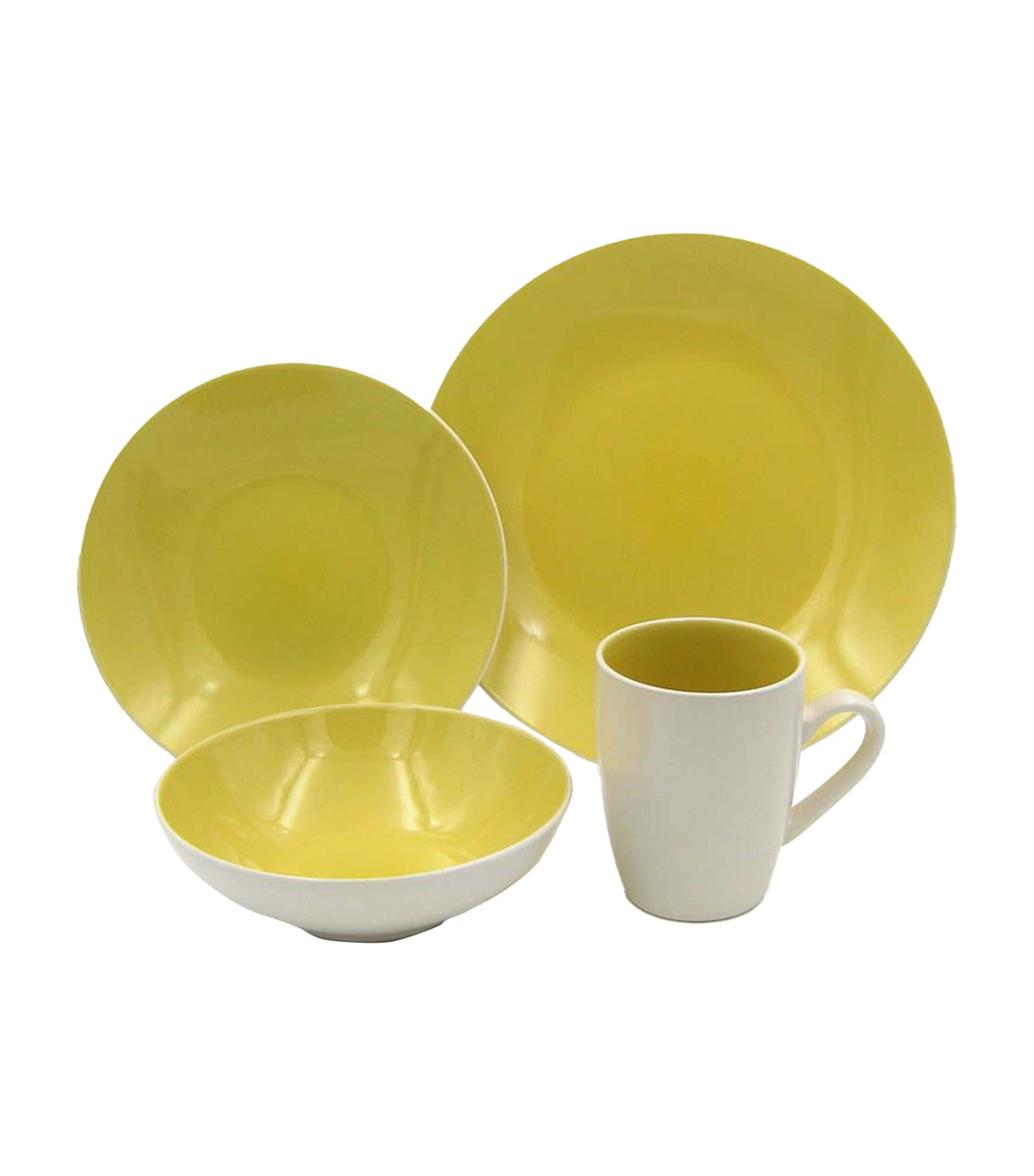 Multiple Choice 16-Piece Stoneware Dinner Set - Luna Yellow