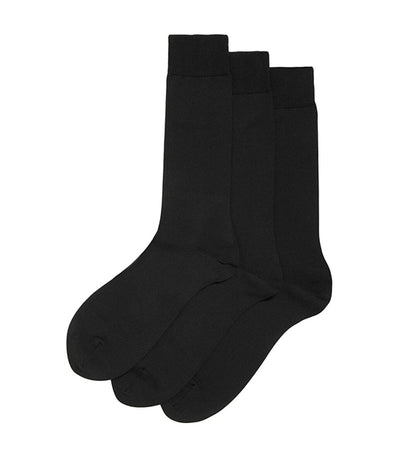 3 Pack Luxury Egyptian Cotton Rich Socks Black