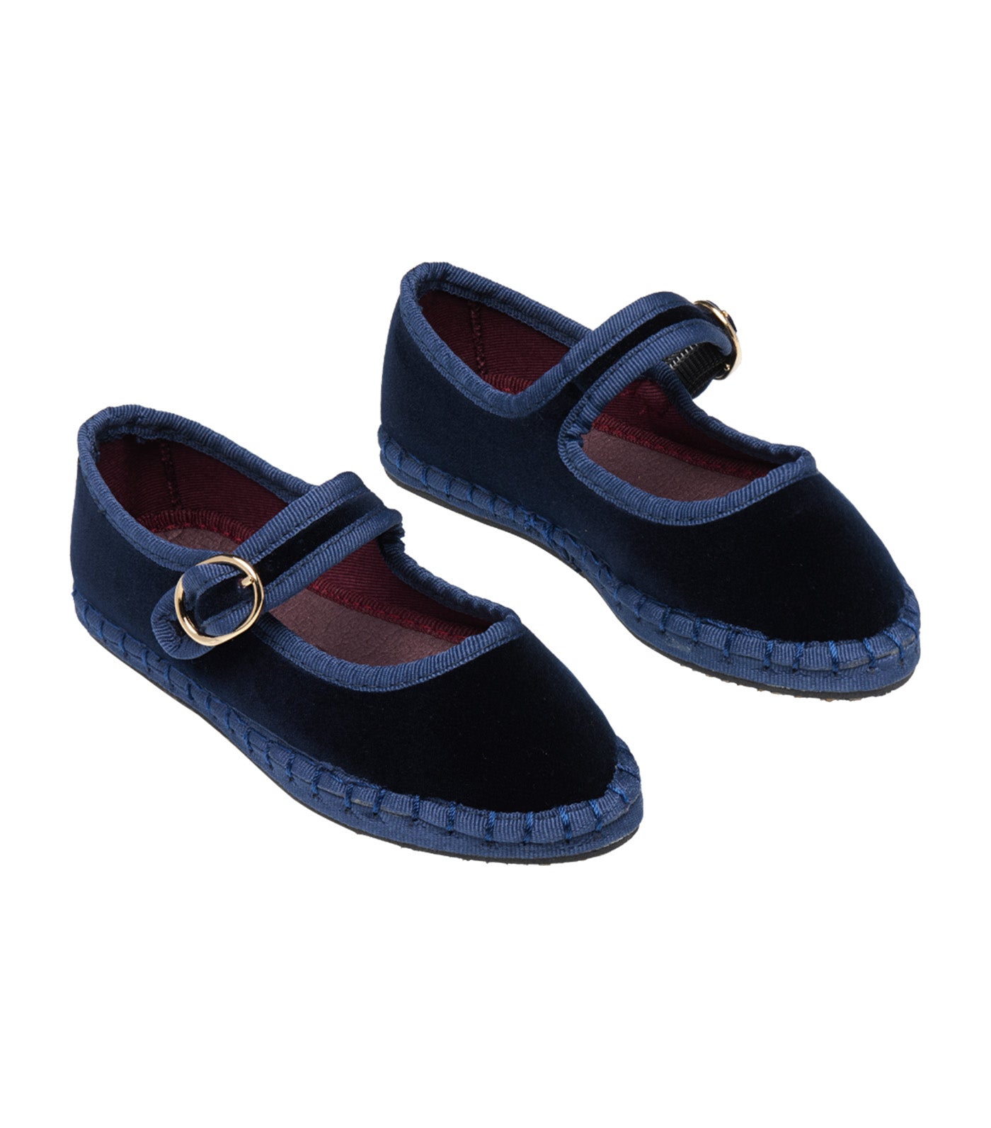 Flabelus Molly Kids Mary Jane - Velvet Dark Navy