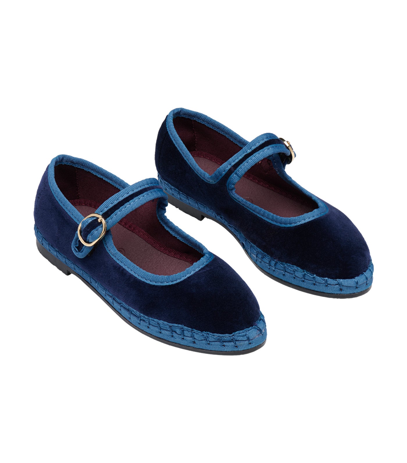 Flabelus Montague Kids Mary Jane - Velvet Navy Blue