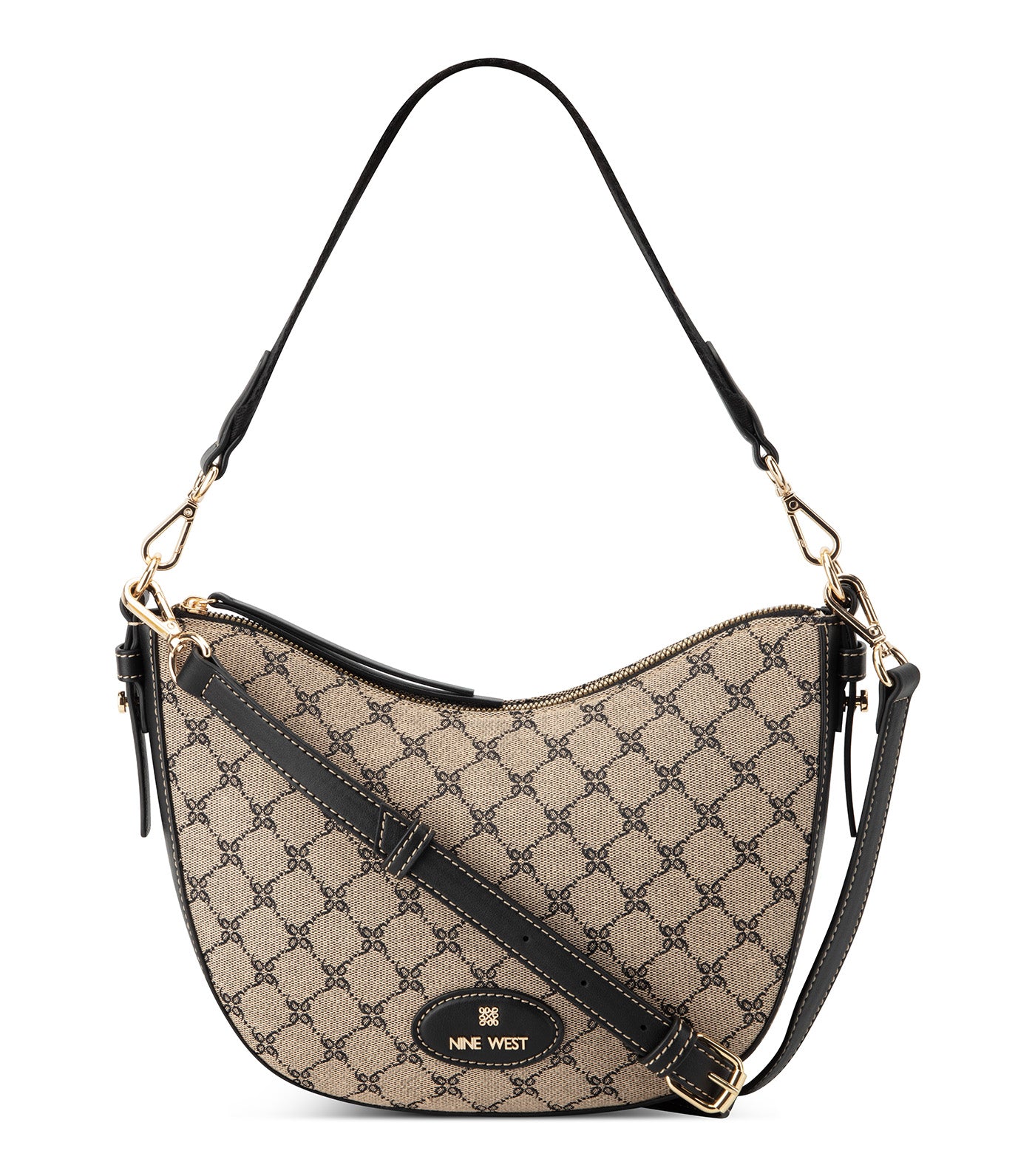 Pyper Crossbody Hobo Natural Black