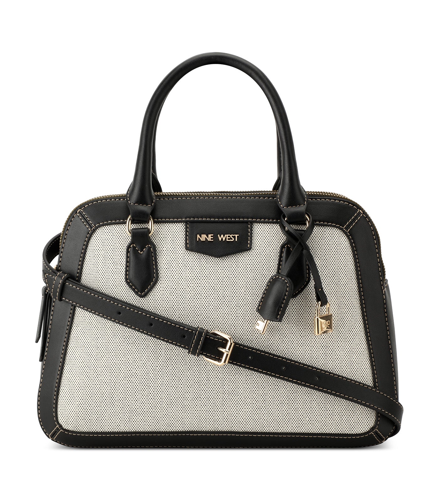 Cibrina Dome Satchel in Black/White