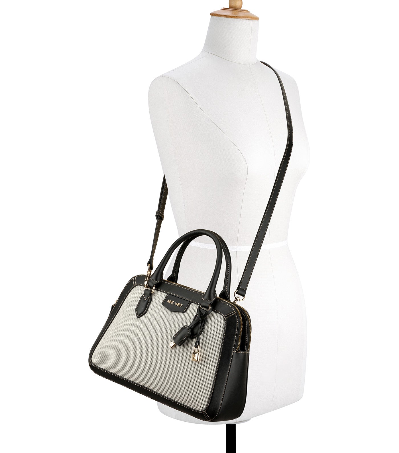 Cibrina Dome Satchel in Black/White