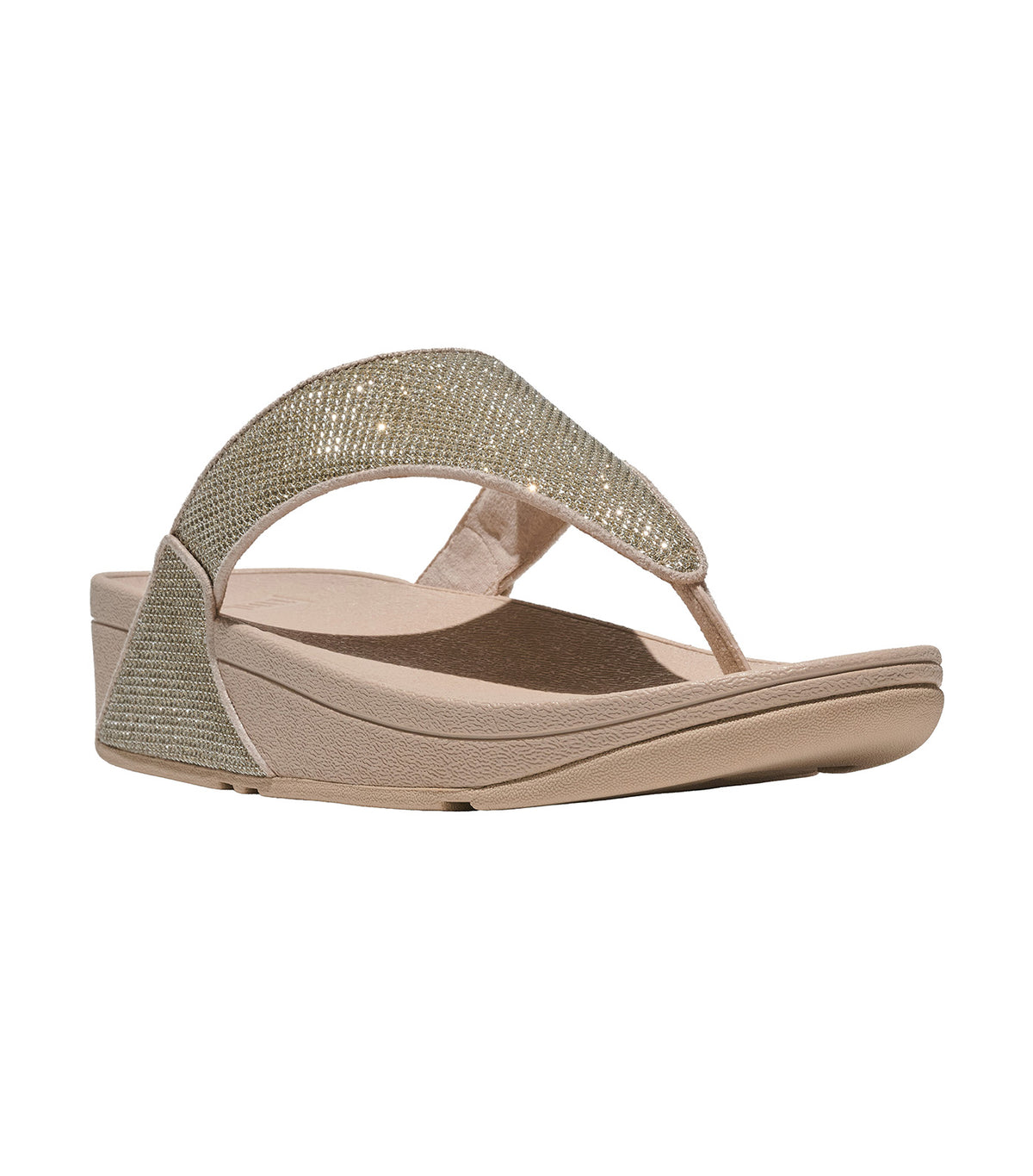 Lulu Shimmerglitz Toe-Post Sandals Platino