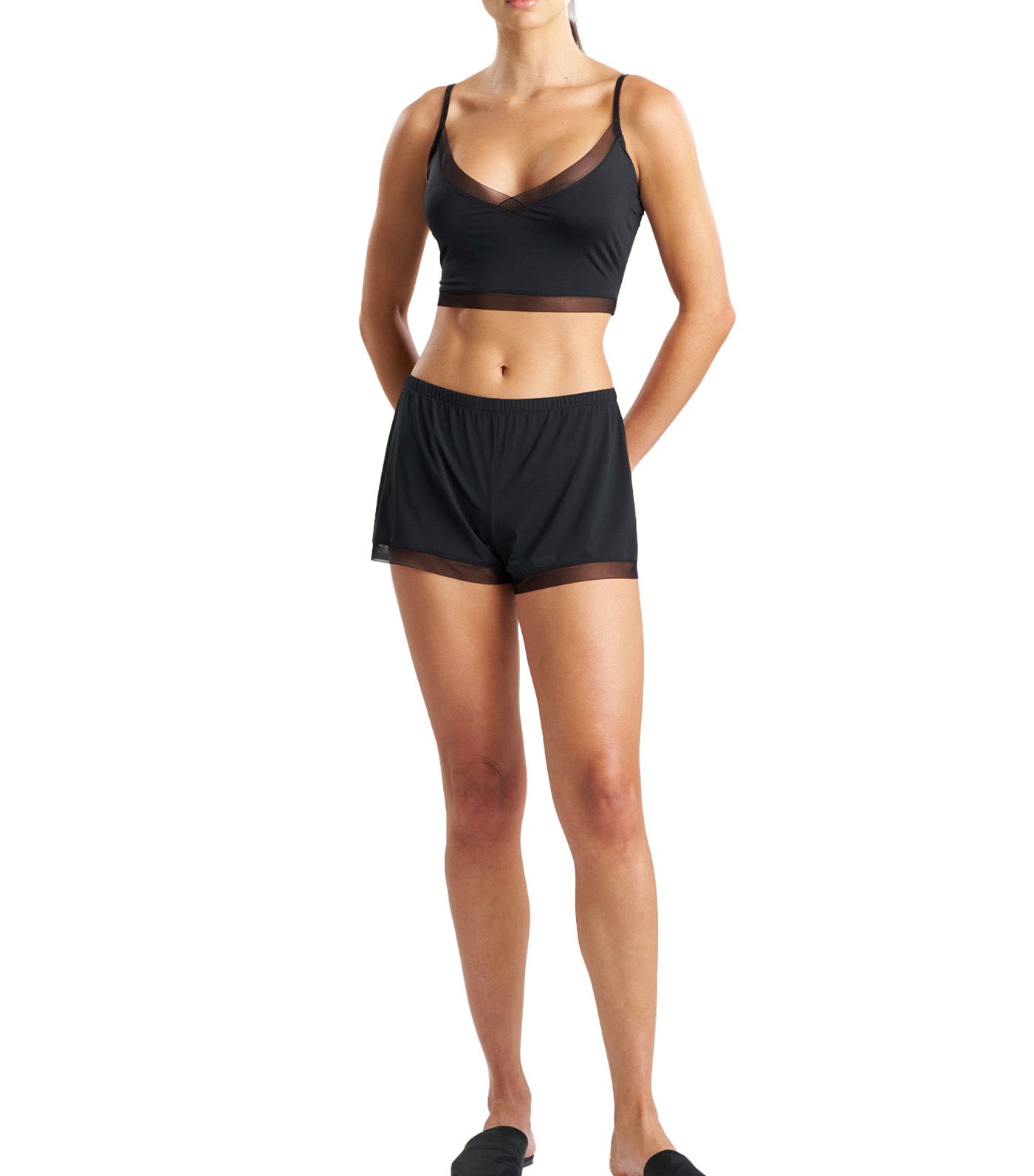 Illusion Cropped Cami Black