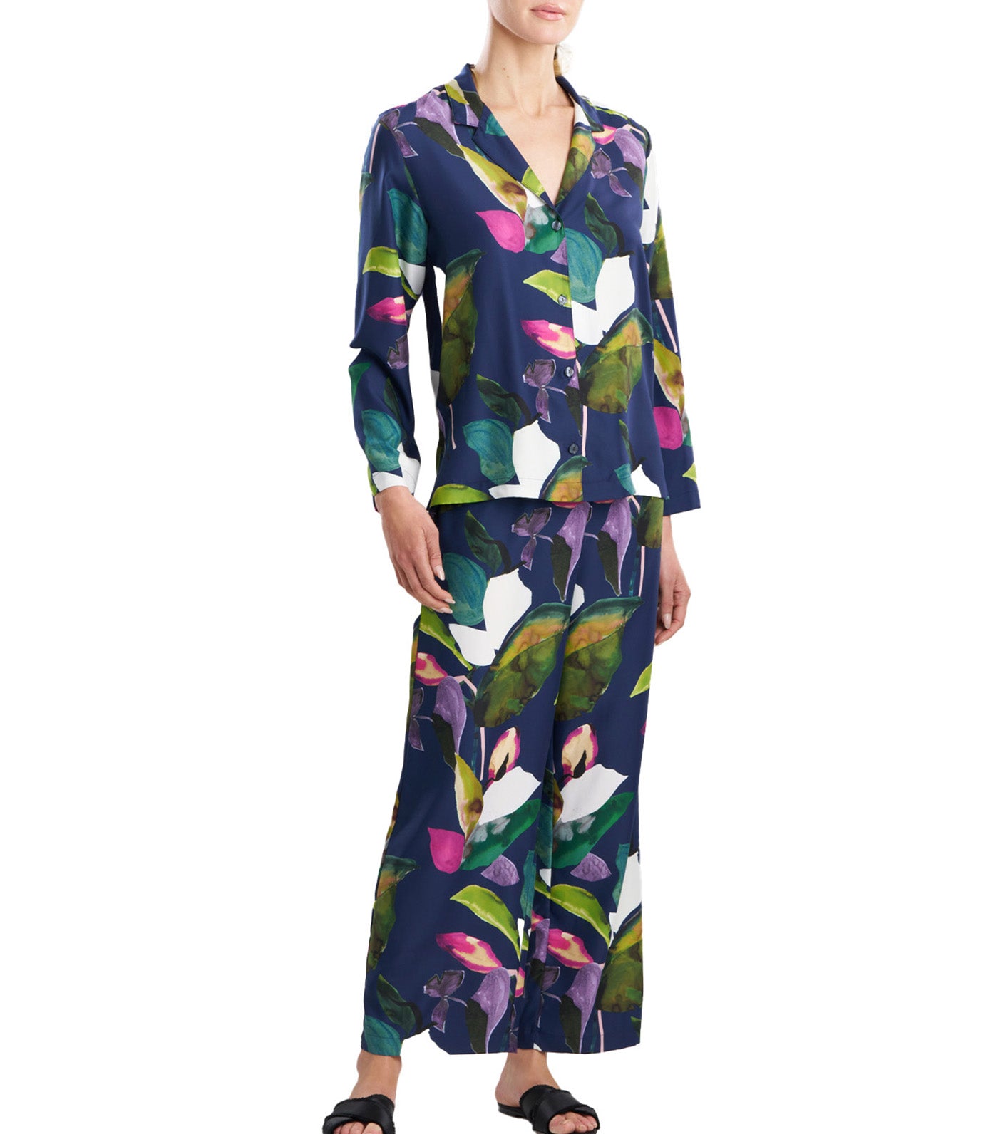 Daido Notch Pajama Set Navy