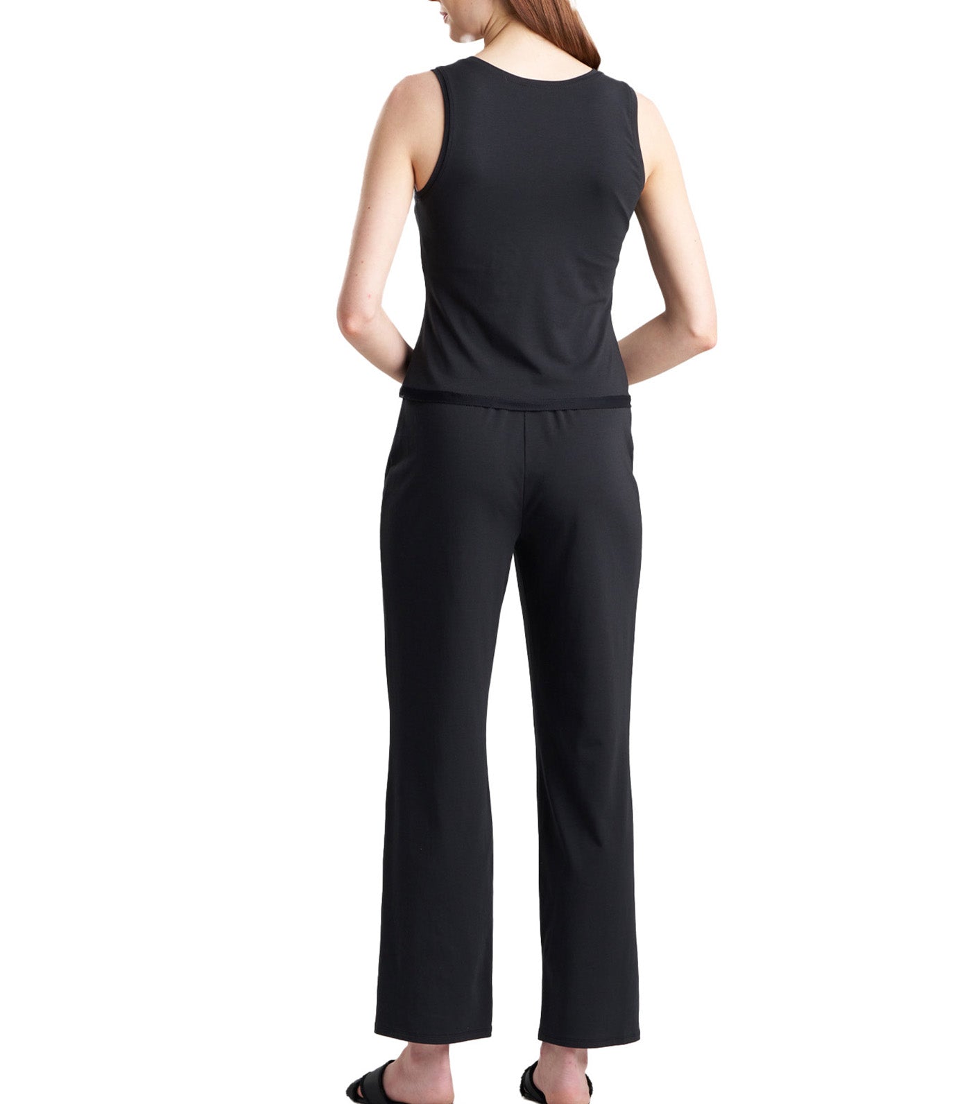 Blissful Essentials Cotton Modal Tank Pajama Set Black