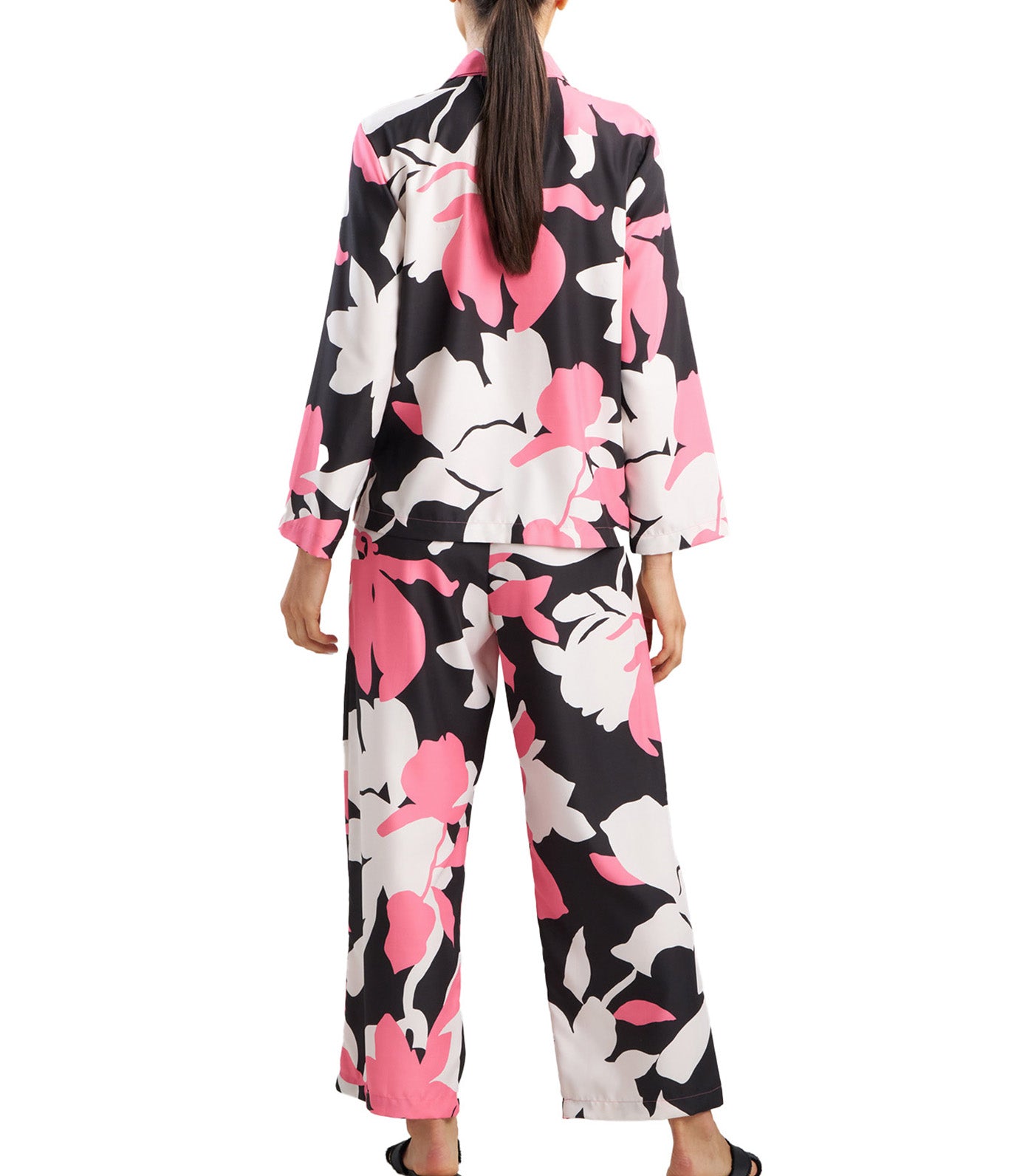 Niwashi Notch Pajama Set Pink/Black