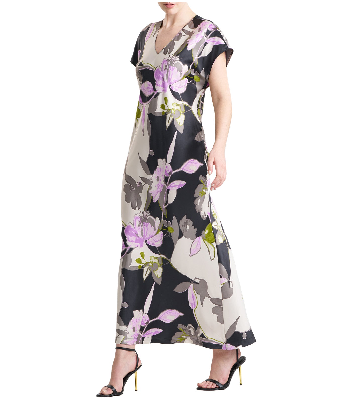 Tsubaki Short Sleeve Caftan Black Multi