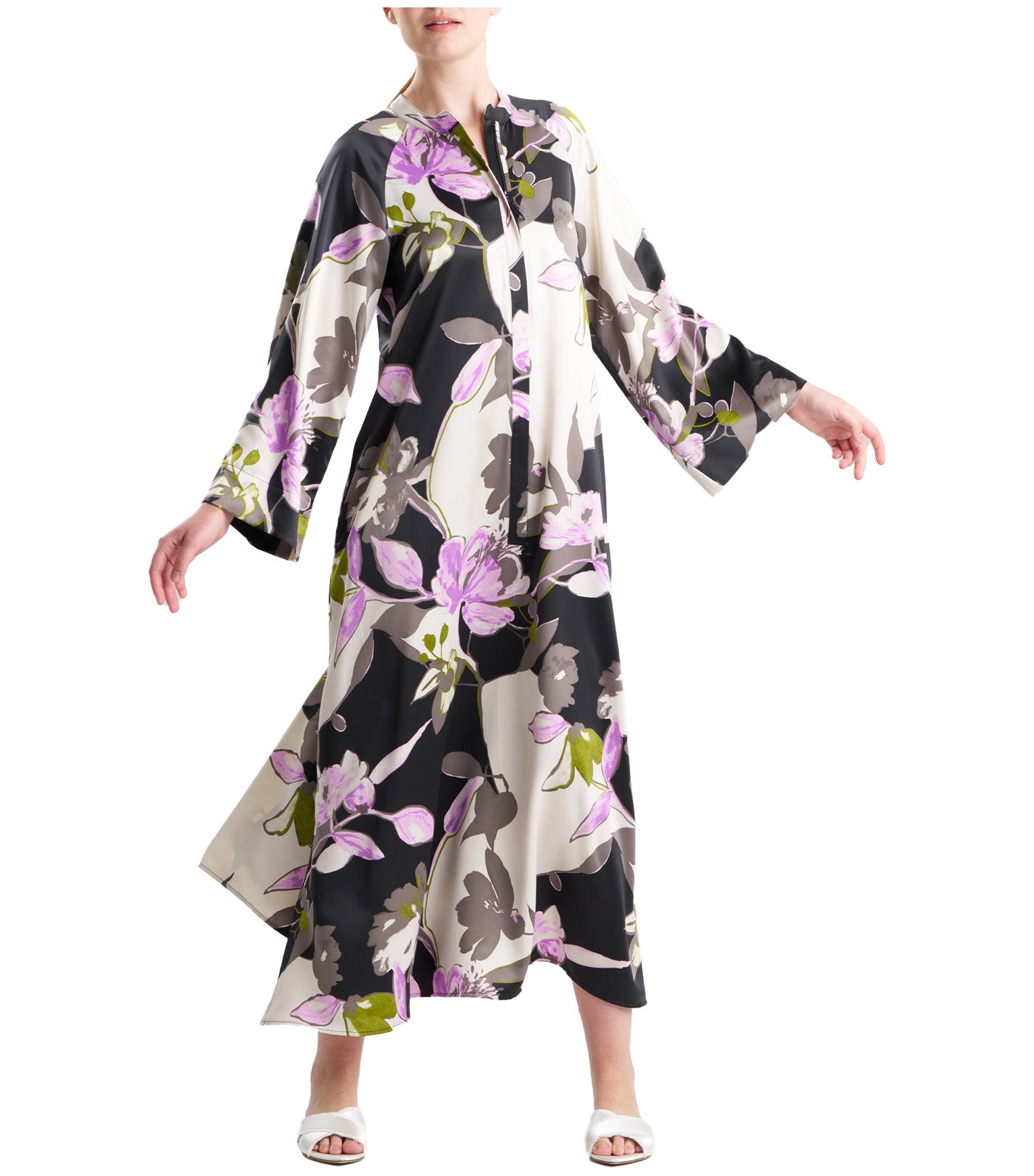 Tsubaki Zip Caftan Black Multi