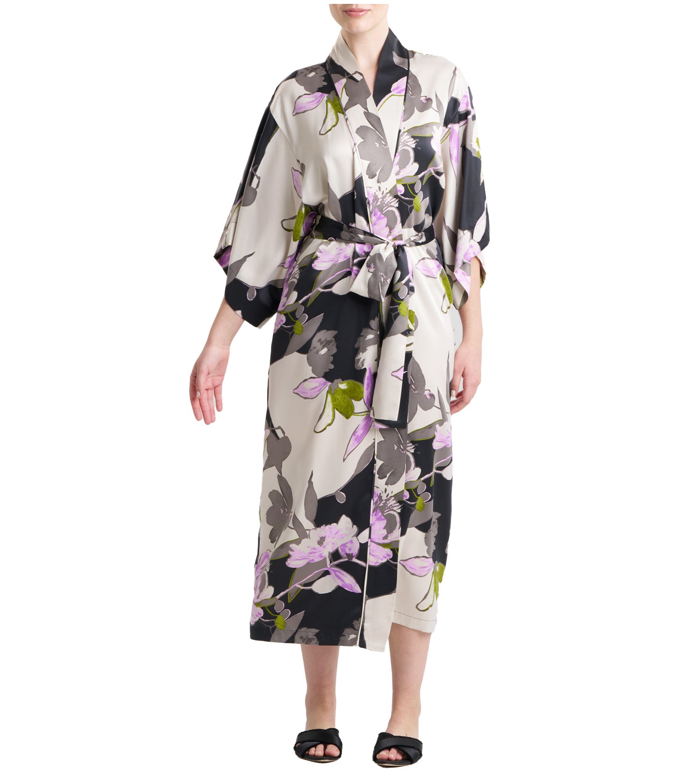 Tsubaki Robe Black Multi