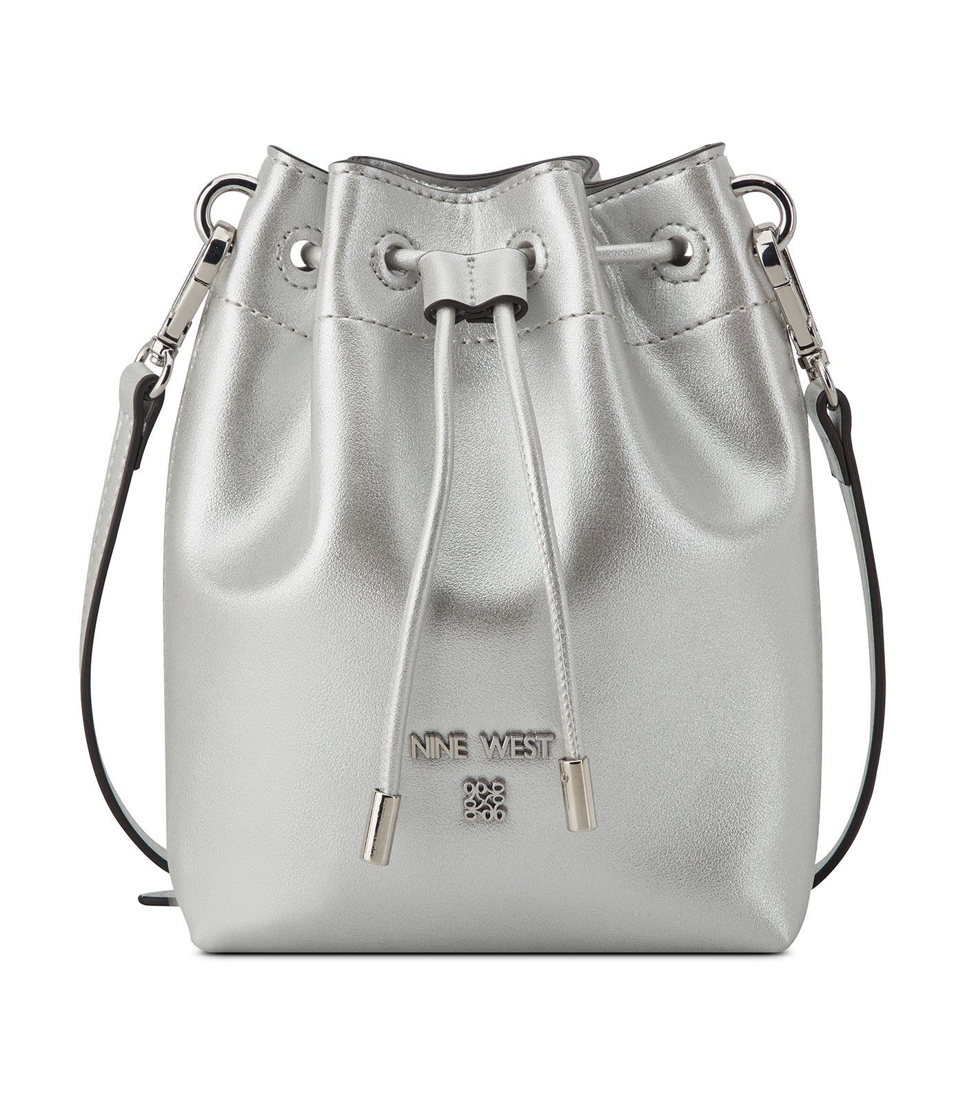 Cirilla Mini Drawstring Crossbody Silver