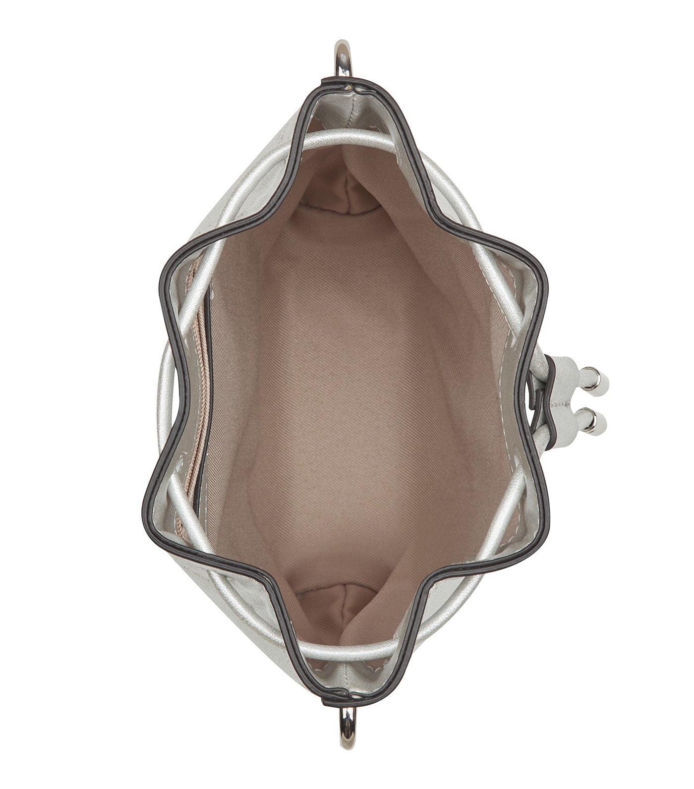Cirilla Mini Drawstring Crossbody Silver