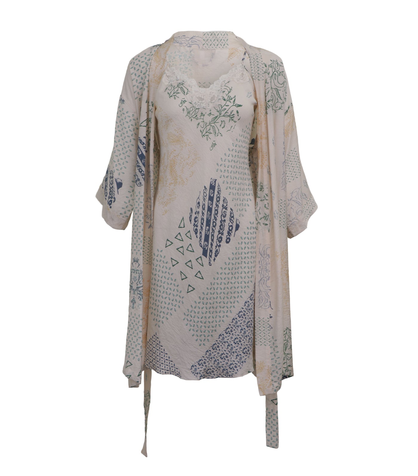 Kay Peignoir Set Yellow Multi