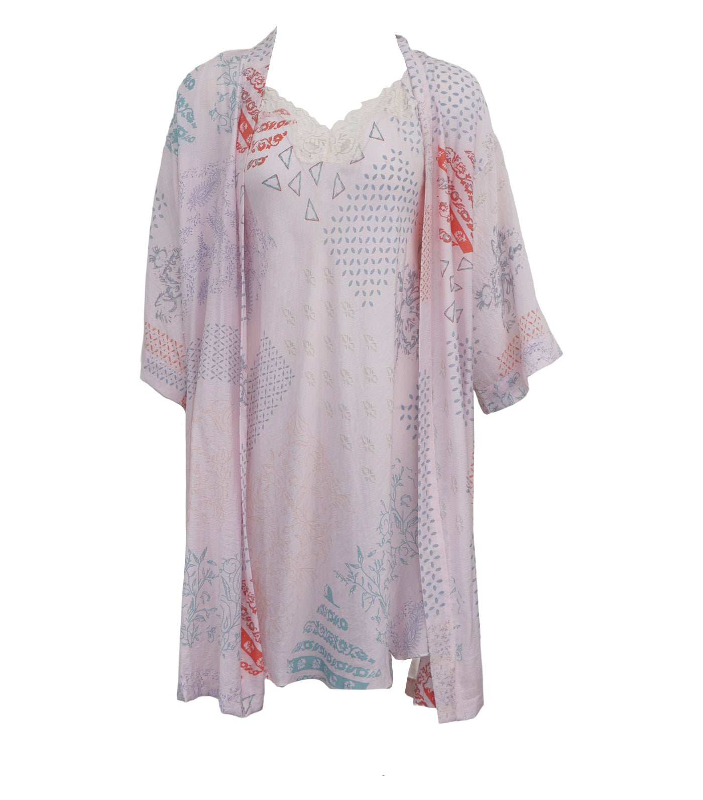 Kay Peignoir Set Pink Multi