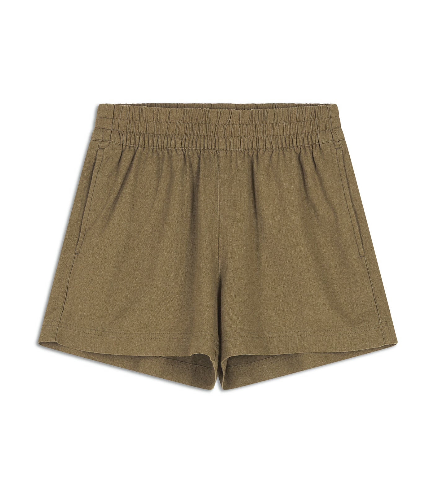 Women's High-Waisted Linen-Blend Pull-On Shorts -- 3.5-inch inseam Kombu