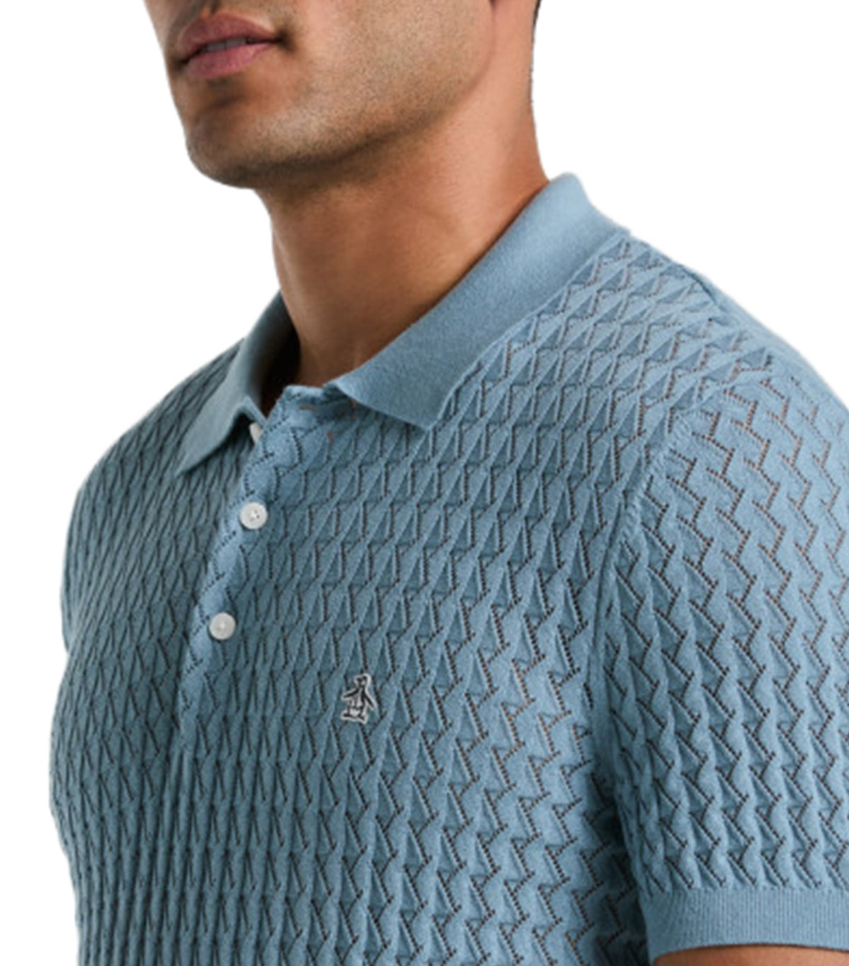 Textured Sweater Polo Tourmaline/Citadel