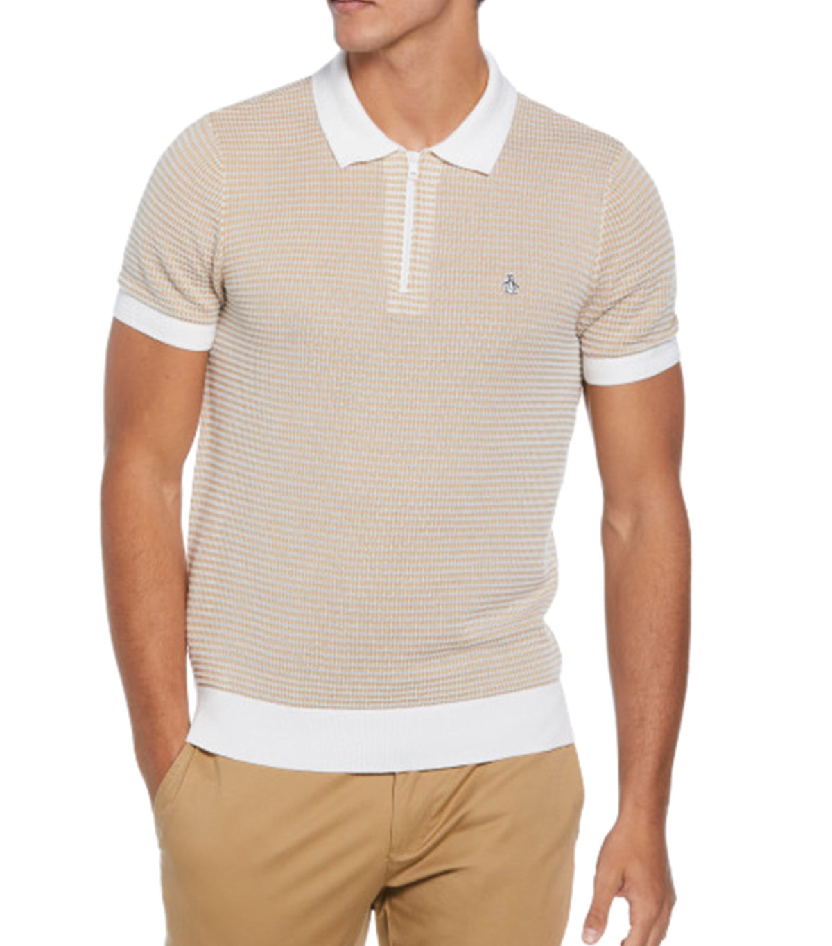 Quarter-Zip Sweater Polo Bright White