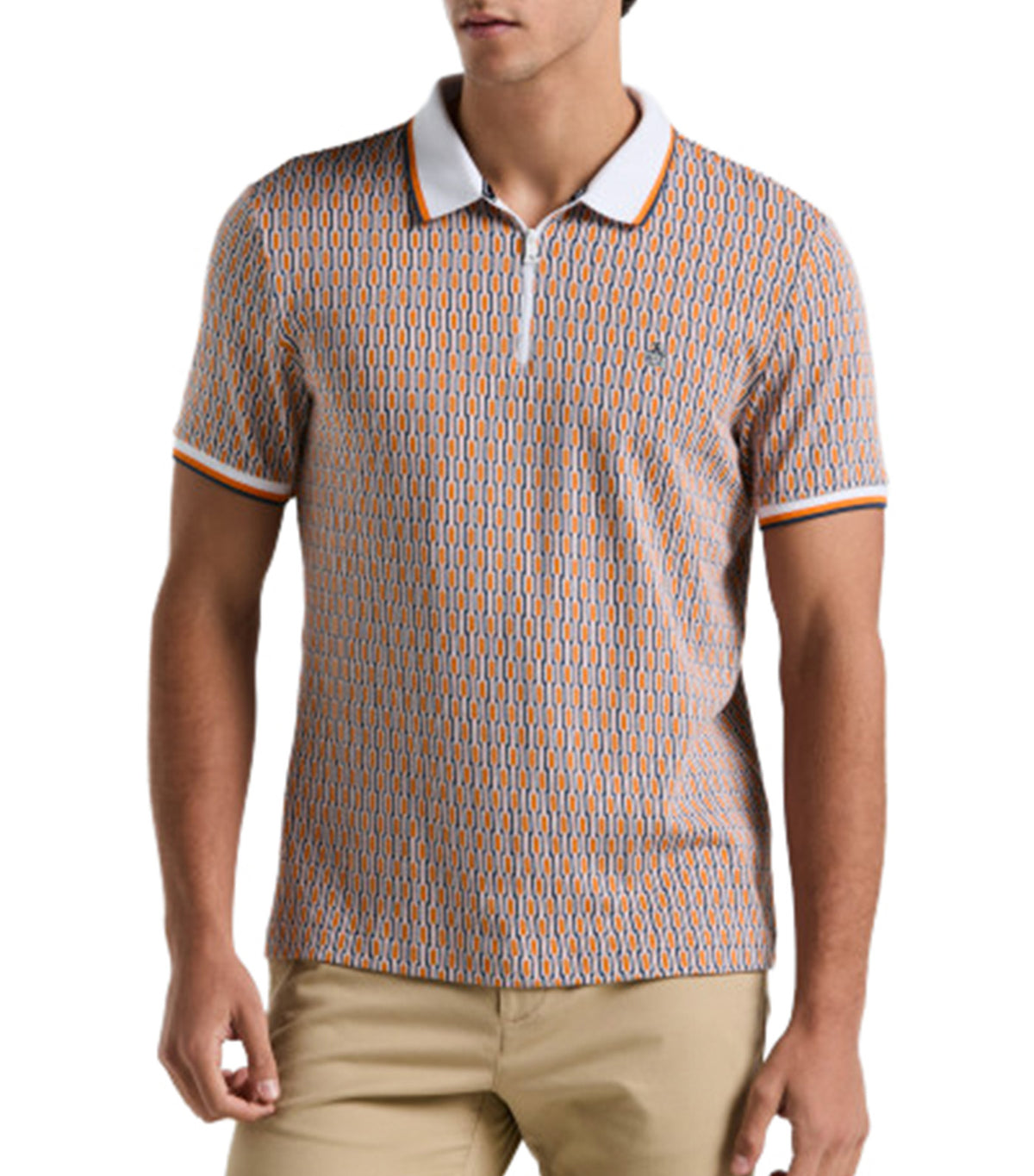 Tipped Geo Polo Picante/Orange Peel