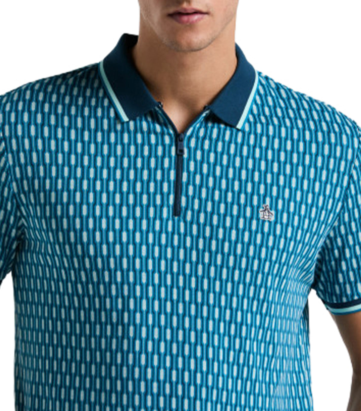 Tipped Geo Polo Mosaic Blue