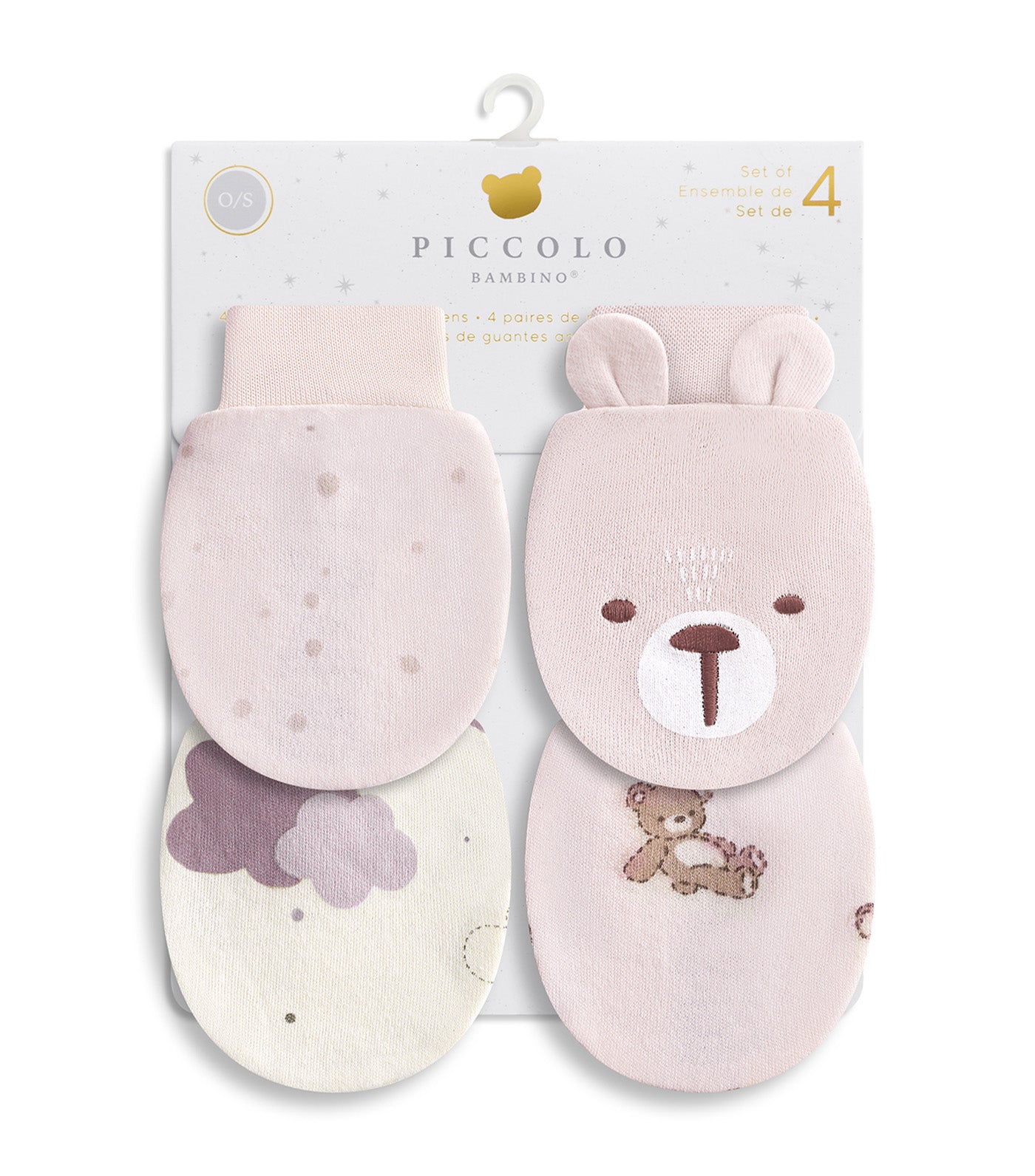 Piccolo Bambino 2-Pair Anti-Scratch Mittens Pink
