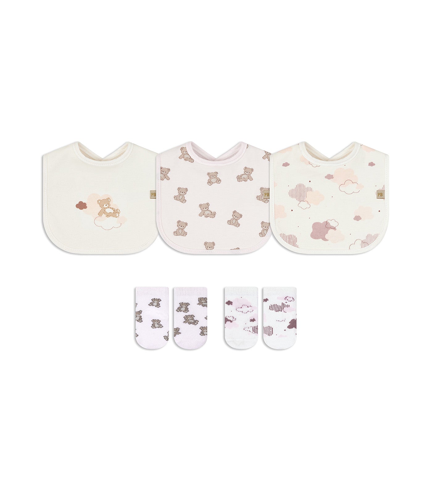 3 Milk Bibs and 2 Sock Set