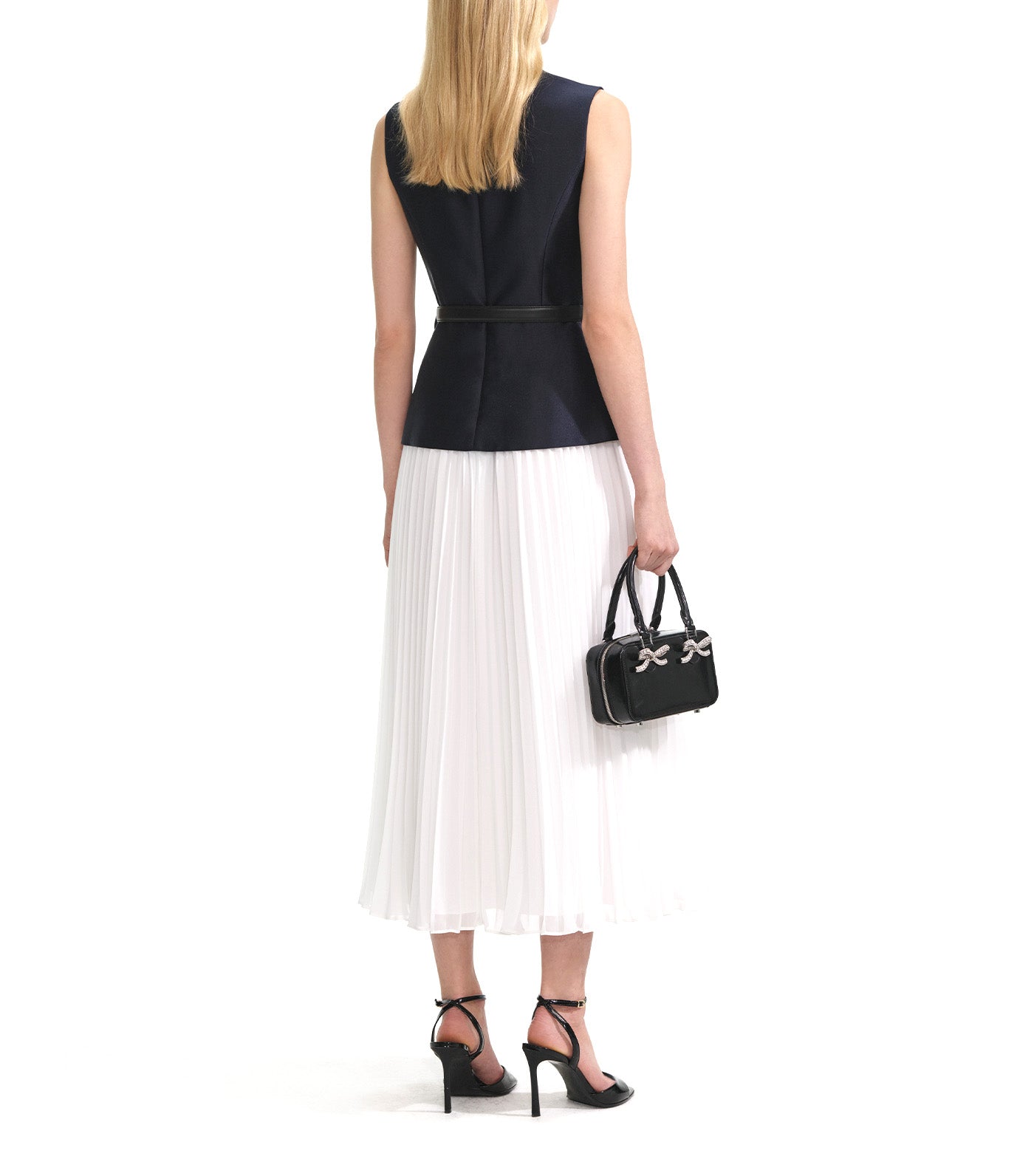 Taffeta Midi Dress Navy