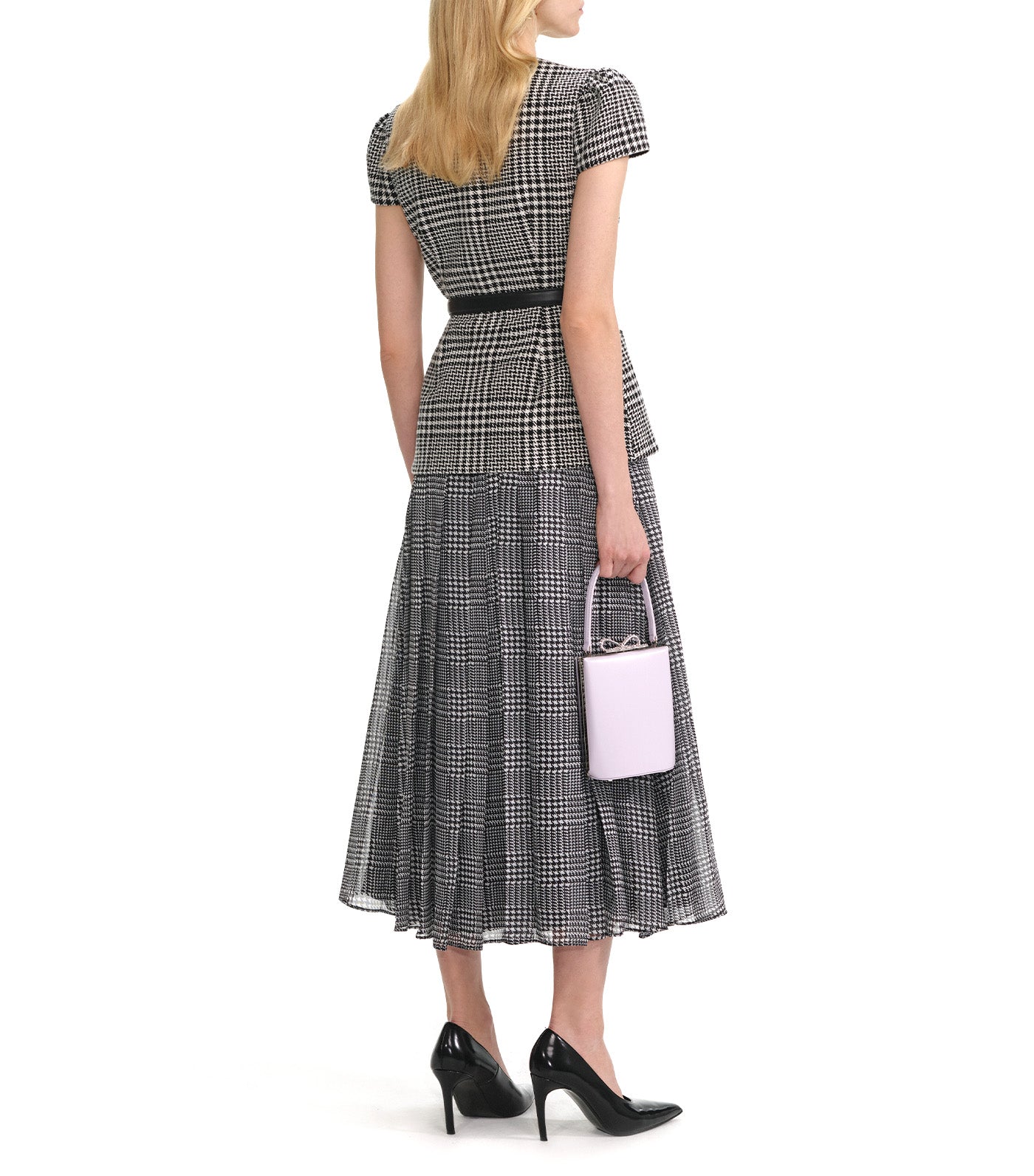 Houndstooth Tailored Midi Dress