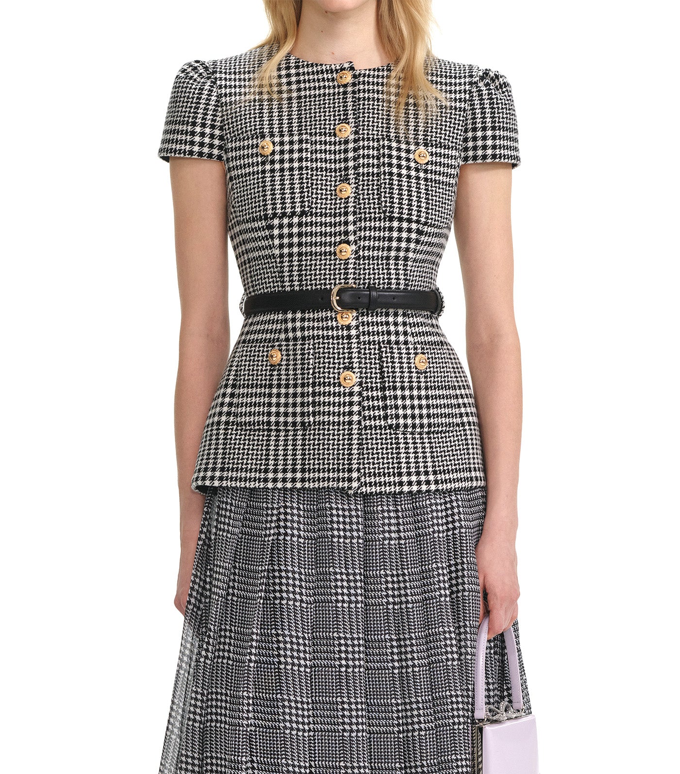 Houndstooth Tailored Midi Dress