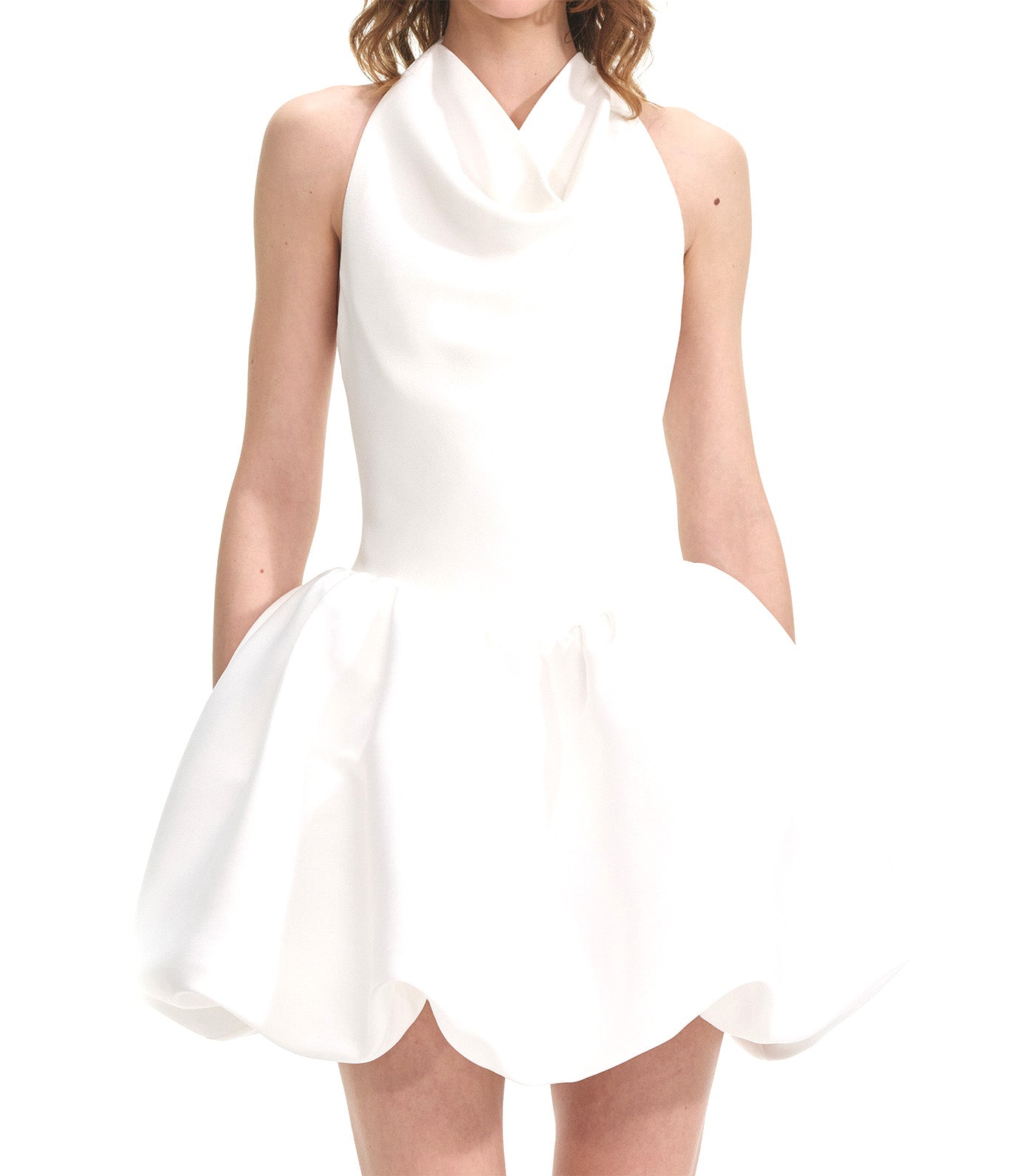 Halter Neck Mini Dress White