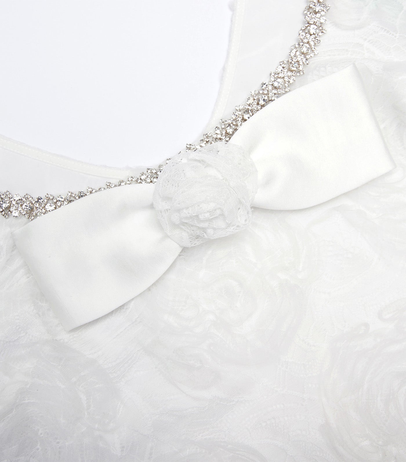 Tulle Lace Midi Dress Cream