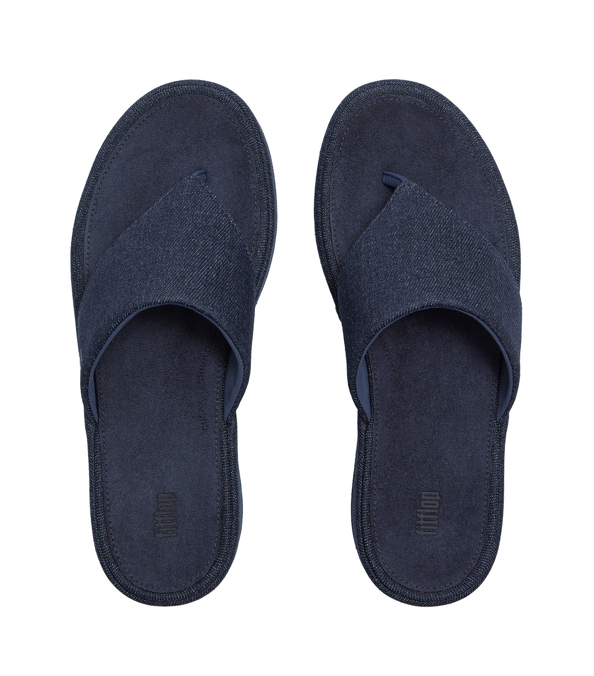 Platforms Denim Wedge Toe-Post Sandals Dark Denim