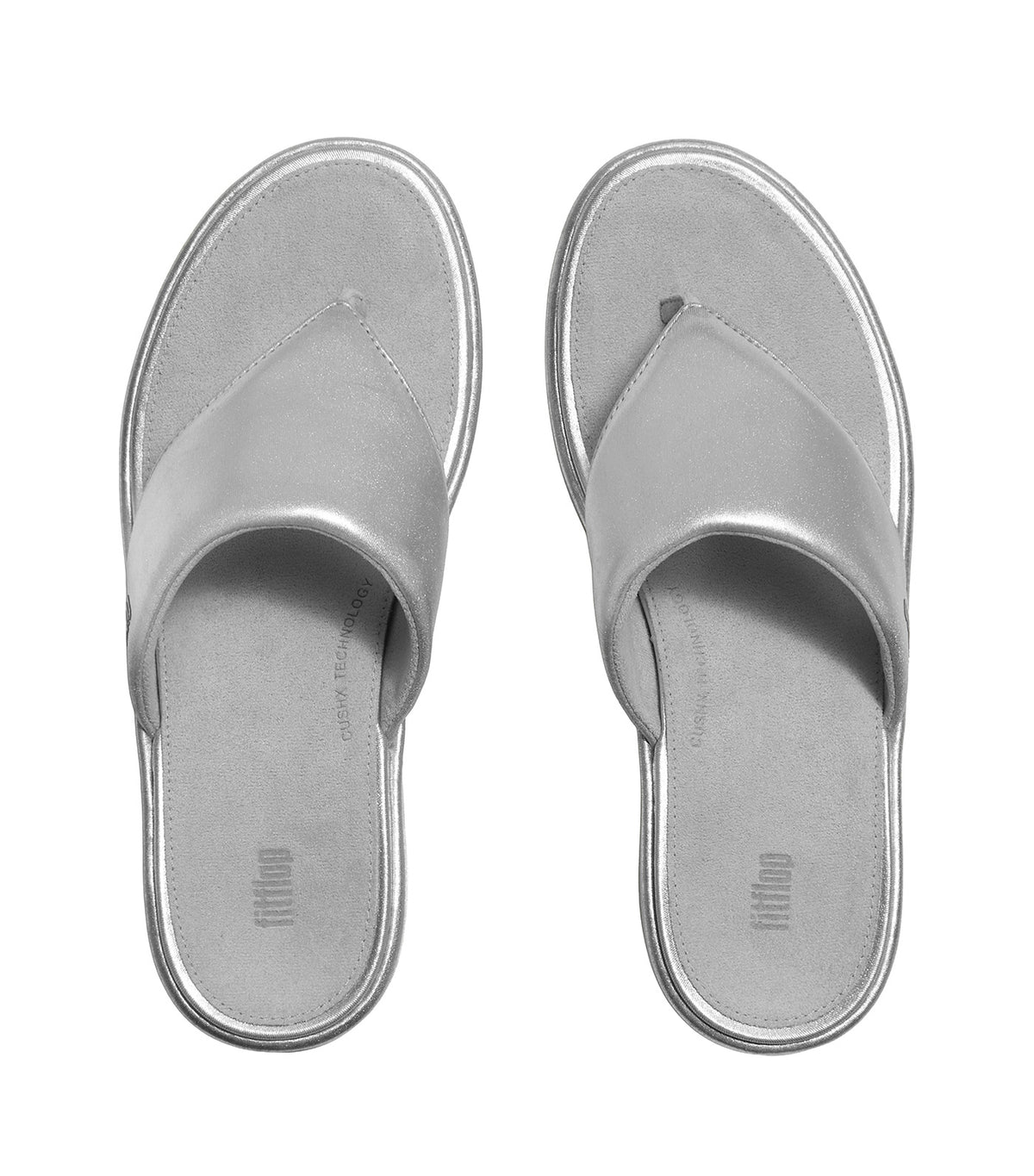 Platfforms Wedge Toe-Post Sandals Silver
