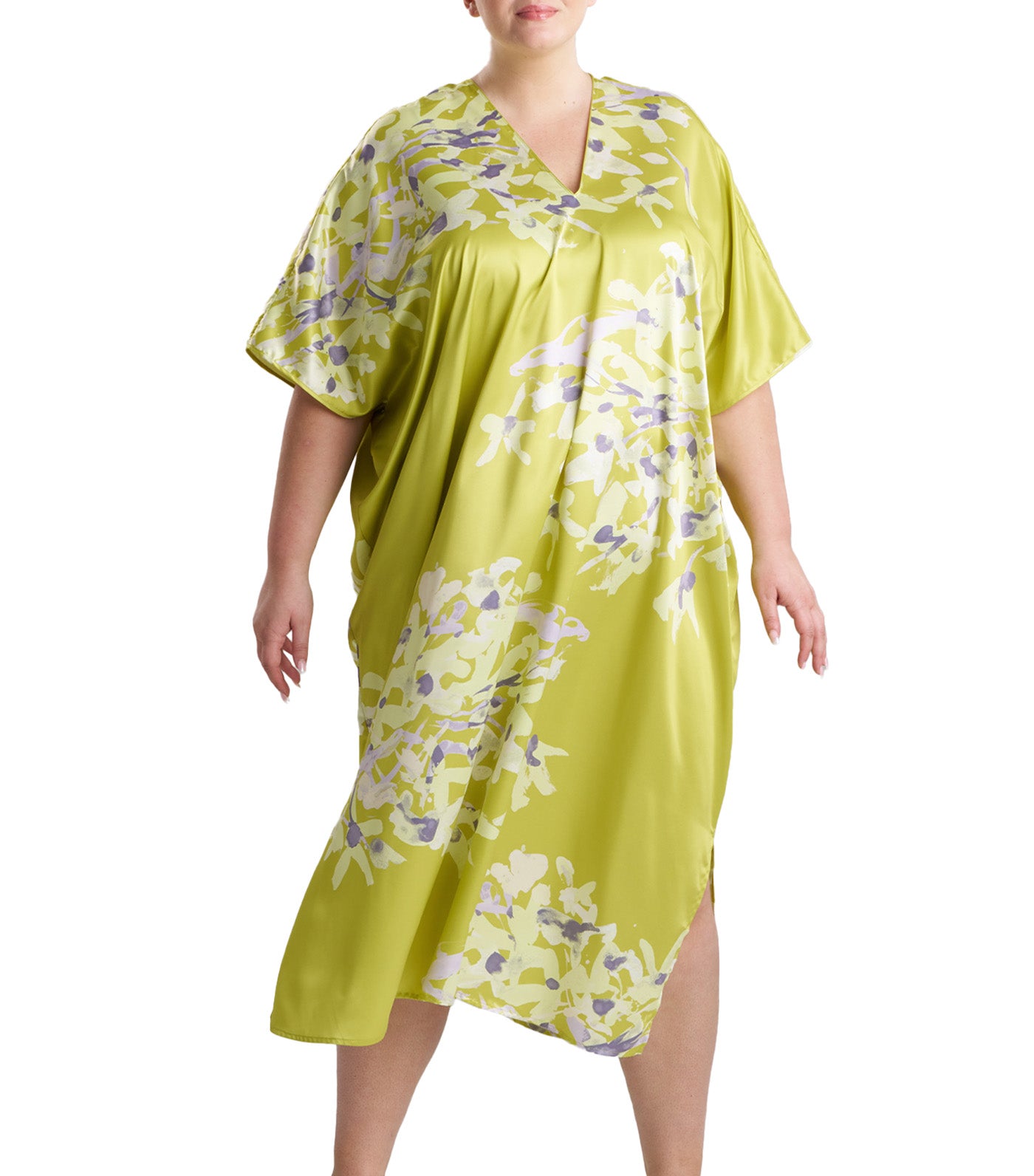 Sumi-E Caftan Chartreuse