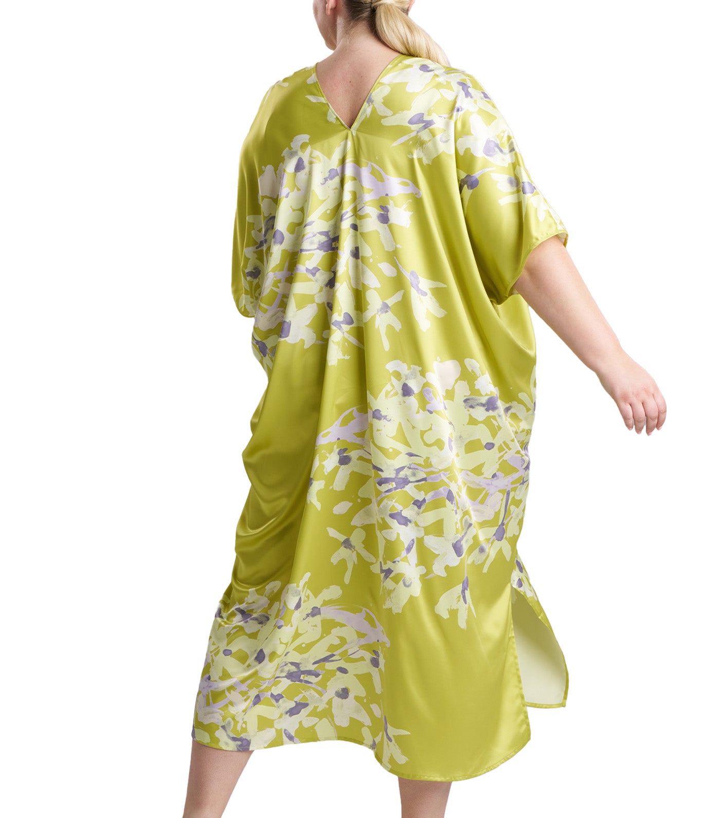 Sumi-E Caftan Chartreuse