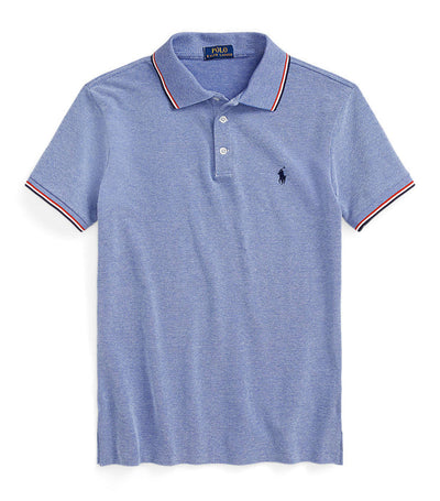 Men's Slim Fit Stretch Birdseye Polo Shirt Blue