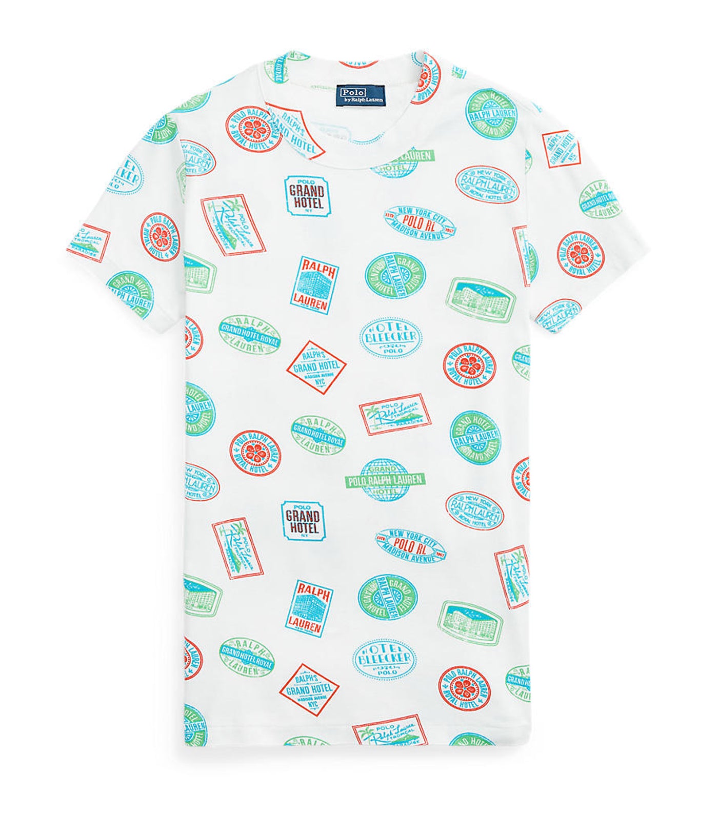 Women's Travel Motif Ribbed Cotton Tee Nevis