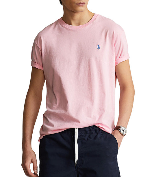 Men's Custom Slim Fit Jersey Crewneck T-Shirt Carmel Pink
