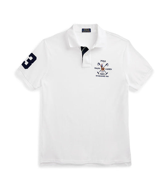 Men's Custom Slim Fit Mesh Polo Shirt White