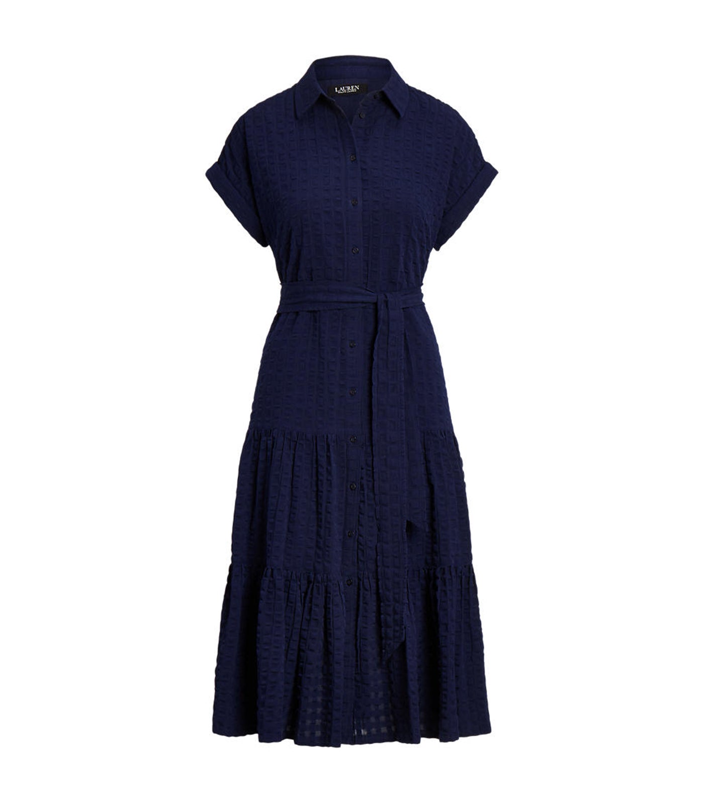Women's Gingham Cotton Dress Navy