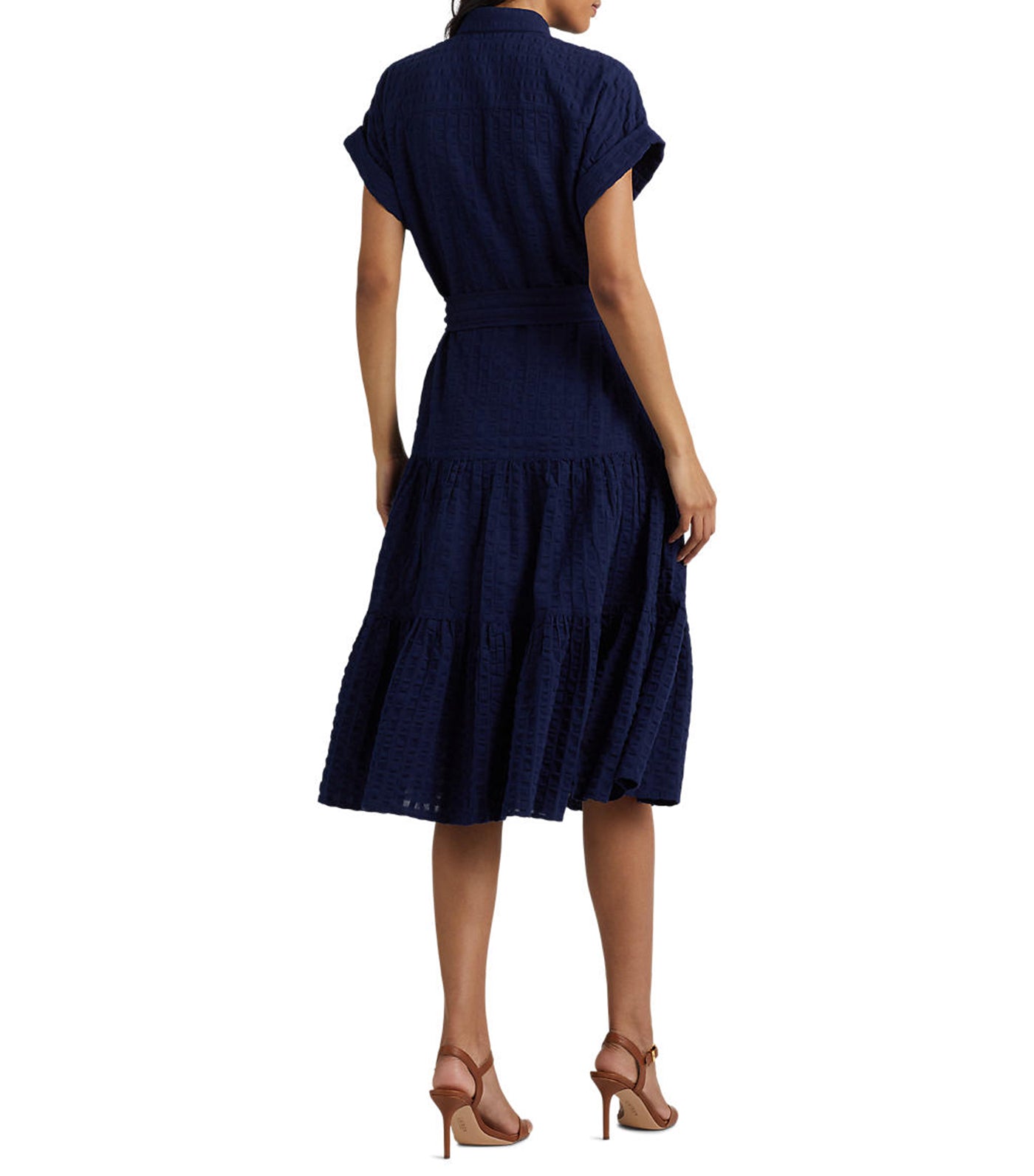 Women's Gingham Cotton Dress Navy